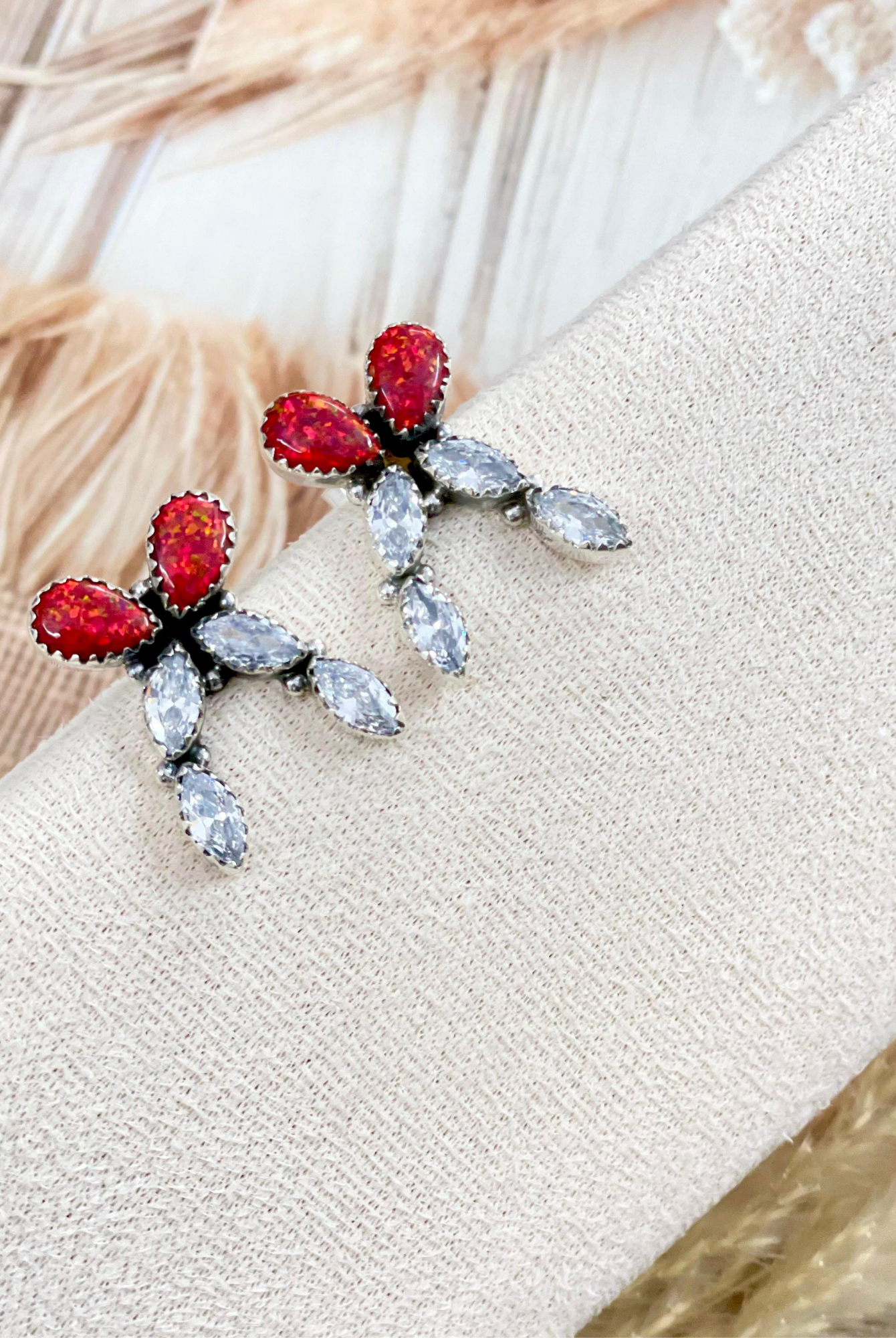 Multi Stone & Crystal Bow Sterling Earrings-Stud Earrings-Krush Kandy, Women's Online Fashion Boutique Located in Phoenix, Arizona (Scottsdale Area)