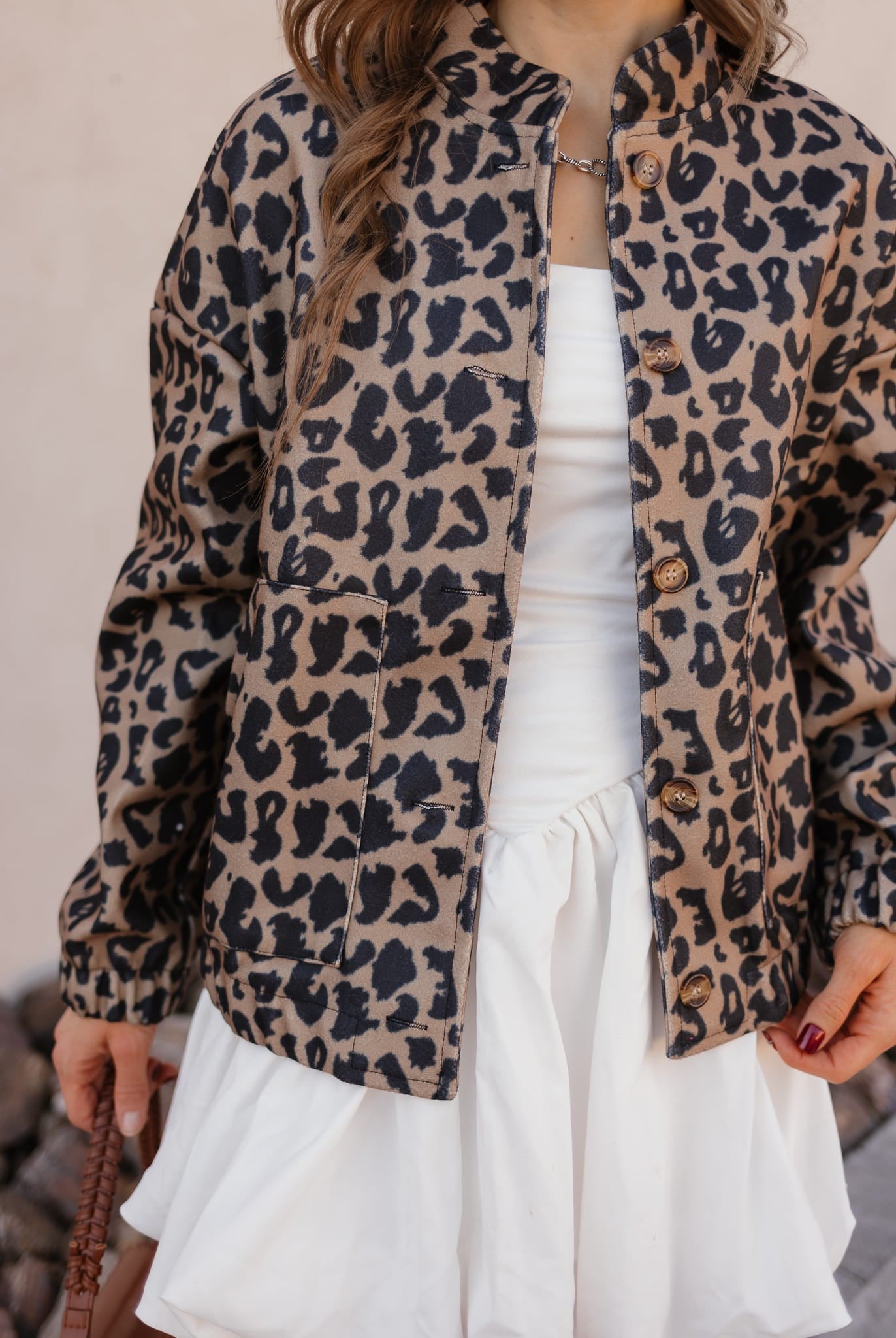 Leopard Bomber Outwear Jacket-Tops-Krush Kandy, Women's Online Fashion Boutique Located in Phoenix, Arizona (Scottsdale Area)