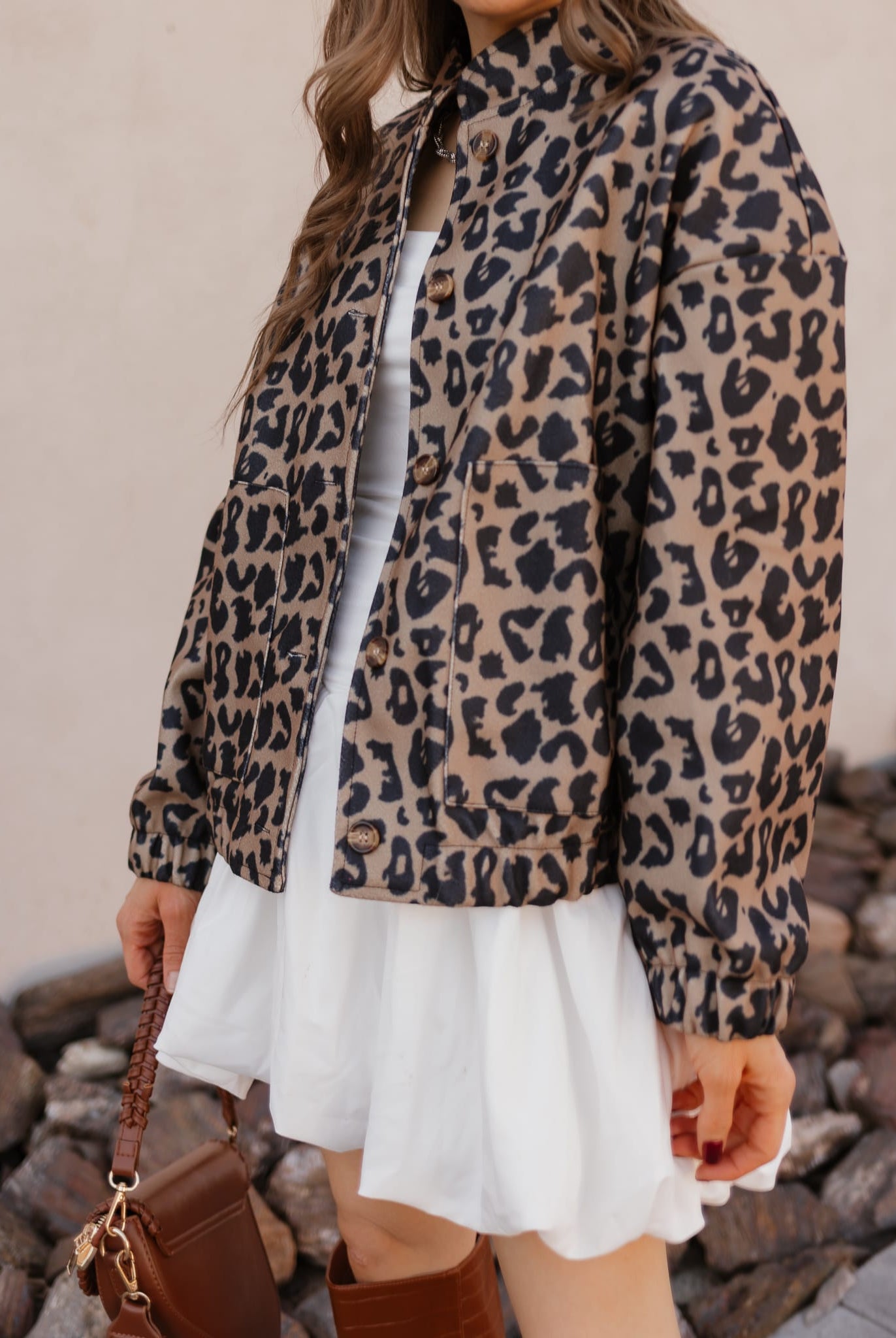 Leopard Bomber Outwear Jacket-Tops-Krush Kandy, Women's Online Fashion Boutique Located in Phoenix, Arizona (Scottsdale Area)