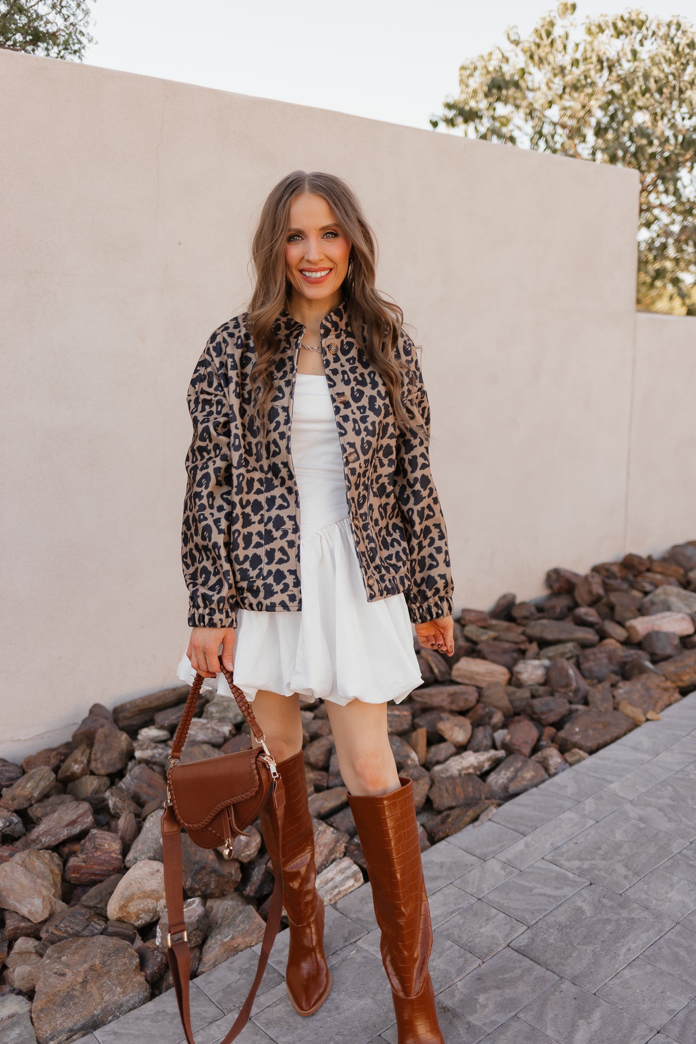 Leopard Bomber Outwear Jacket-Tops-Krush Kandy, Women's Online Fashion Boutique Located in Phoenix, Arizona (Scottsdale Area)