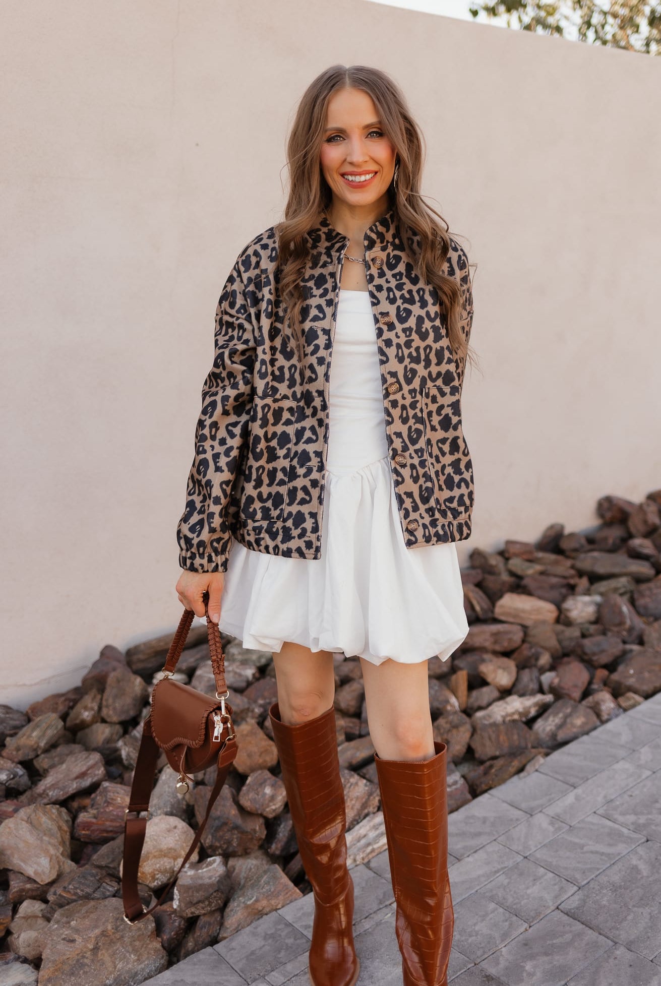 Leopard Bomber Outwear Jacket-Tops-Krush Kandy, Women's Online Fashion Boutique Located in Phoenix, Arizona (Scottsdale Area)