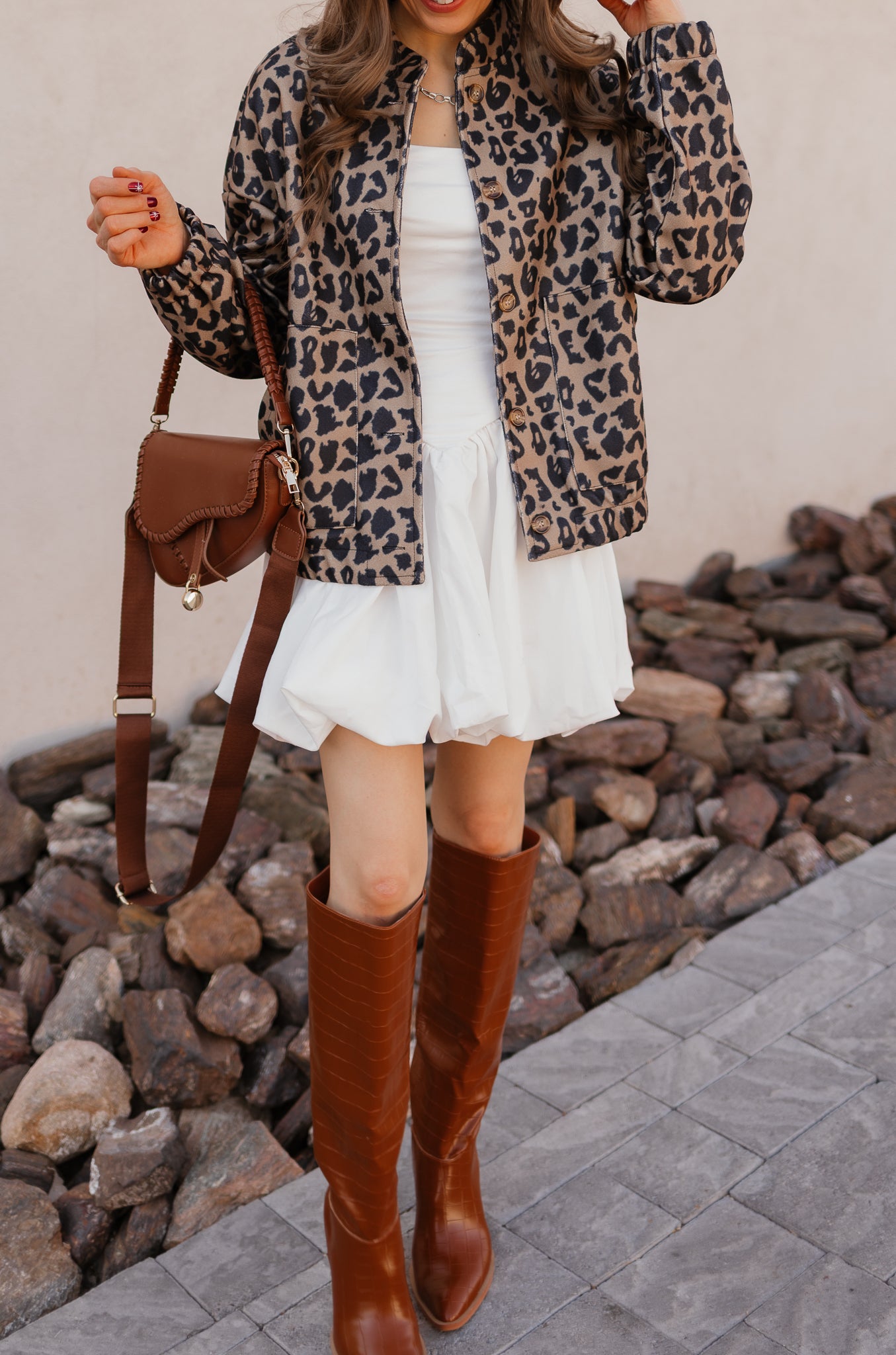 Leopard Bomber Outwear Jacket-Tops-Krush Kandy, Women's Online Fashion Boutique Located in Phoenix, Arizona (Scottsdale Area)
