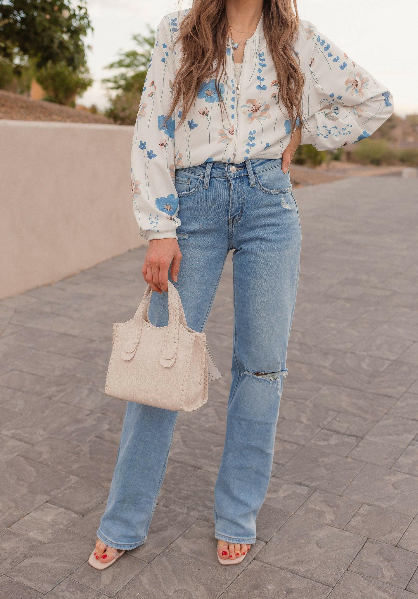 Vervet Distressed Knee Wide Leg Jean-Denim-Krush Kandy, Women's Online Fashion Boutique Located in Phoenix, Arizona (Scottsdale Area)