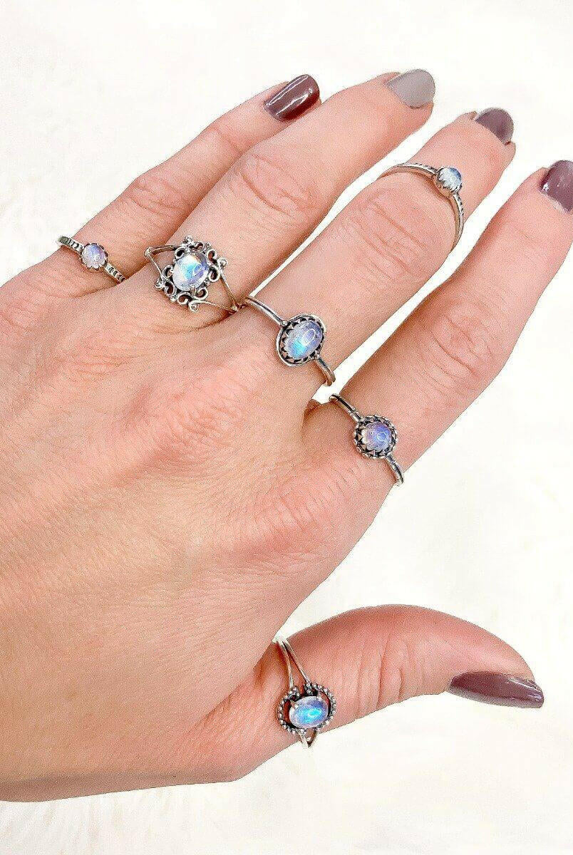 Lil Hippie Moonstone Ring-Band Rings-Krush Kandy, Women's Online Fashion Boutique Located in Phoenix, Arizona (Scottsdale Area)