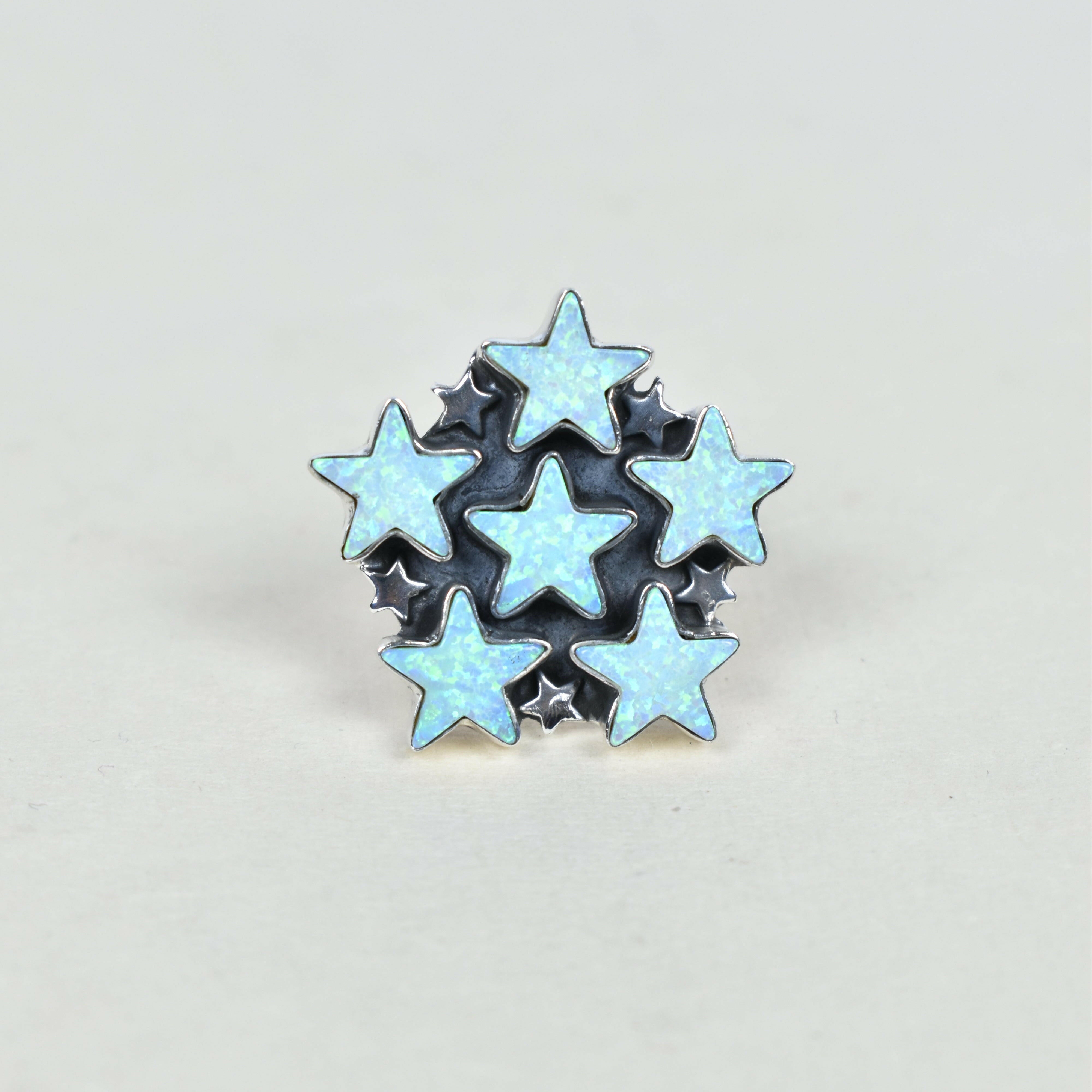 5 Star General Sterling Silver Ring-Cluster Rings-Krush Kandy, Women's Online Fashion Boutique Located in Phoenix, Arizona (Scottsdale Area)