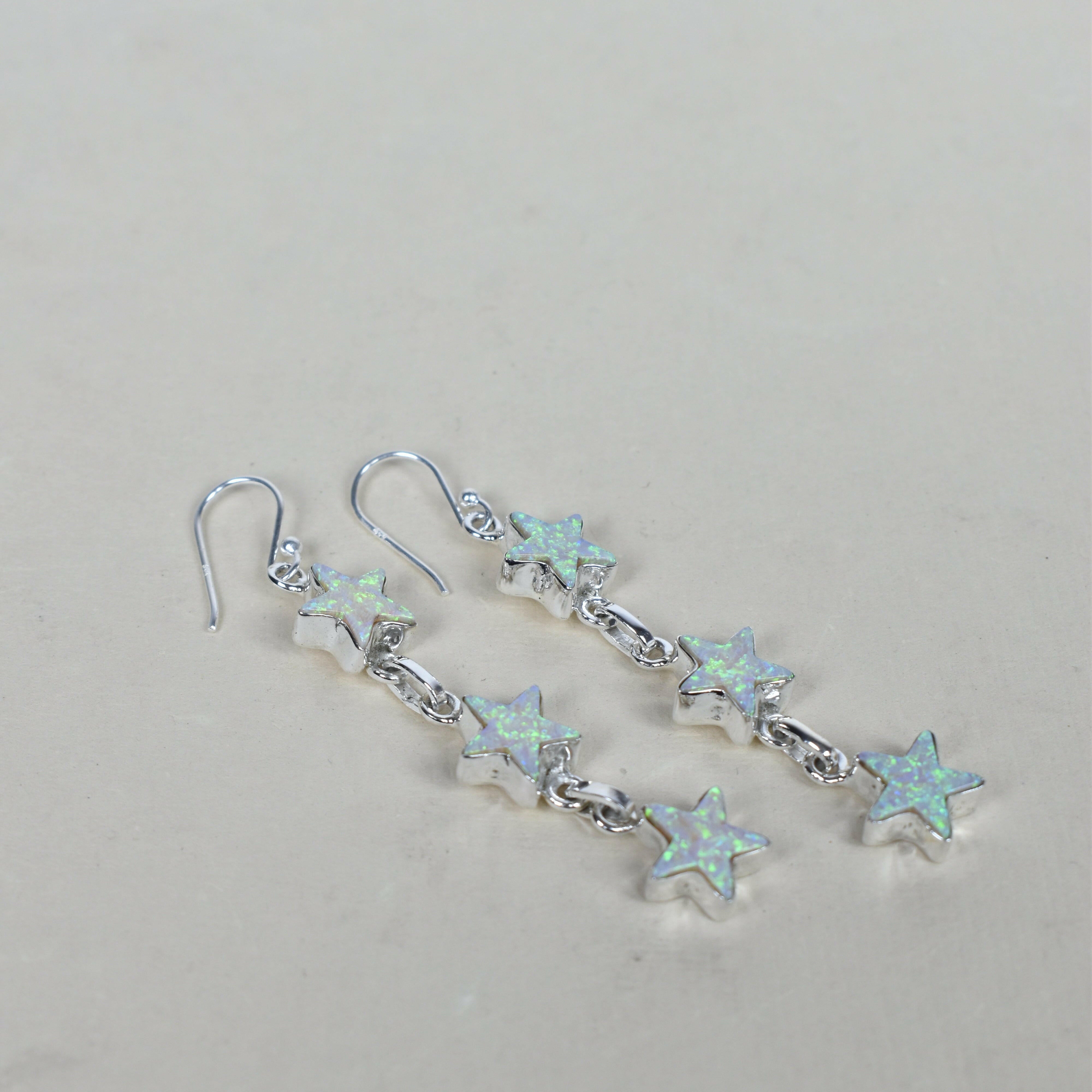 3 Star General Sterling Silver Earrings-Drop Earrings-Krush Kandy, Women's Online Fashion Boutique Located in Phoenix, Arizona (Scottsdale Area)