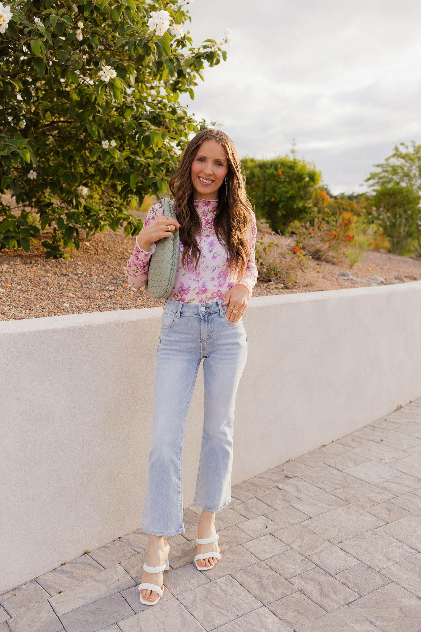 Delicate Floral Mesh Long Sleeve Top-Long Sleeve Tops-Krush Kandy, Women's Online Fashion Boutique Located in Phoenix, Arizona (Scottsdale Area)