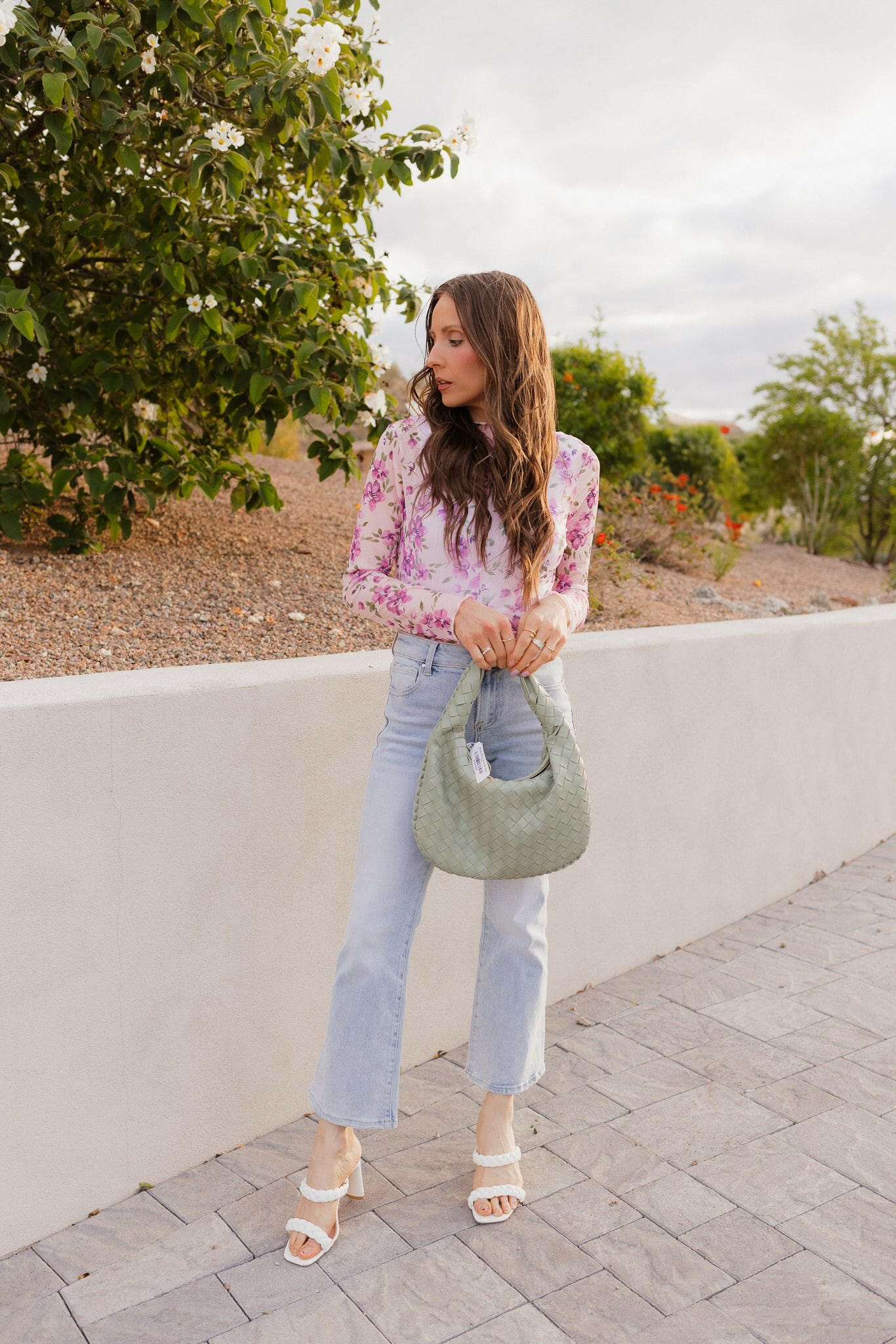 Delicate Floral Mesh Long Sleeve Top-Long Sleeve Tops-Krush Kandy, Women's Online Fashion Boutique Located in Phoenix, Arizona (Scottsdale Area)