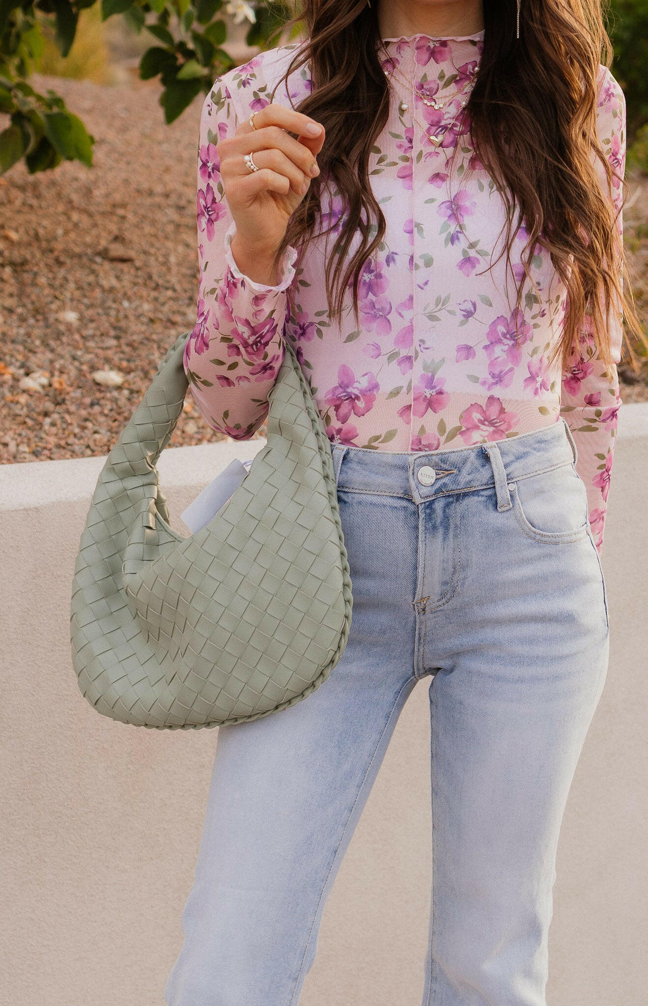 Delicate Floral Mesh Long Sleeve Top-Long Sleeve Tops-Krush Kandy, Women's Online Fashion Boutique Located in Phoenix, Arizona (Scottsdale Area)