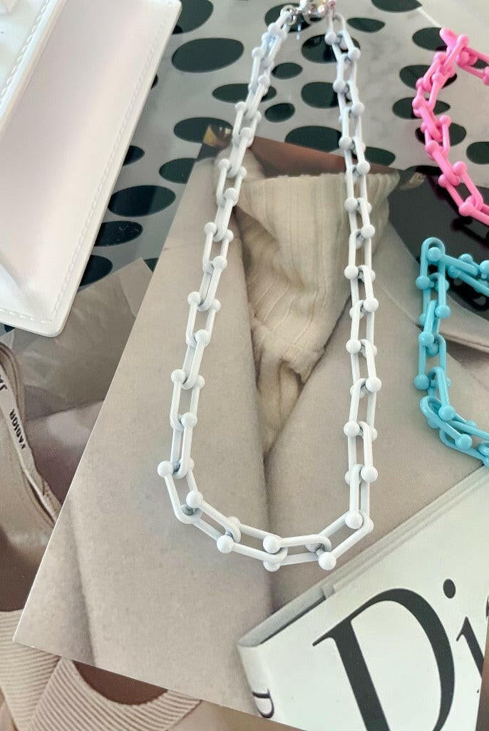 Keep It Basic Enamel Chain Magnetic Necklace-Necklaces-Krush Kandy, Women's Online Fashion Boutique Located in Phoenix, Arizona (Scottsdale Area)