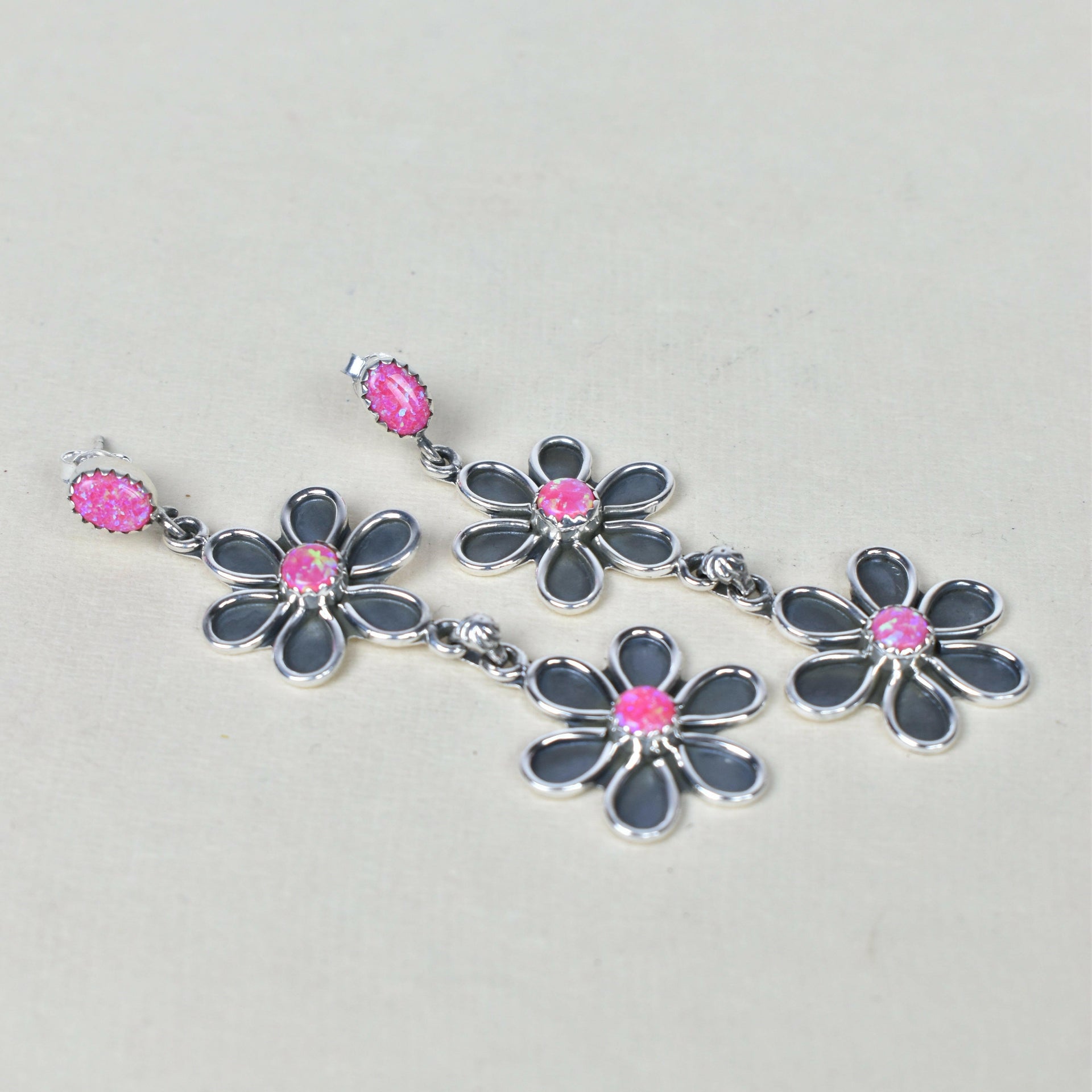 Double Daisy Dangle Earrings-Drop Earrings-Krush Kandy, Women's Online Fashion Boutique Located in Phoenix, Arizona (Scottsdale Area)