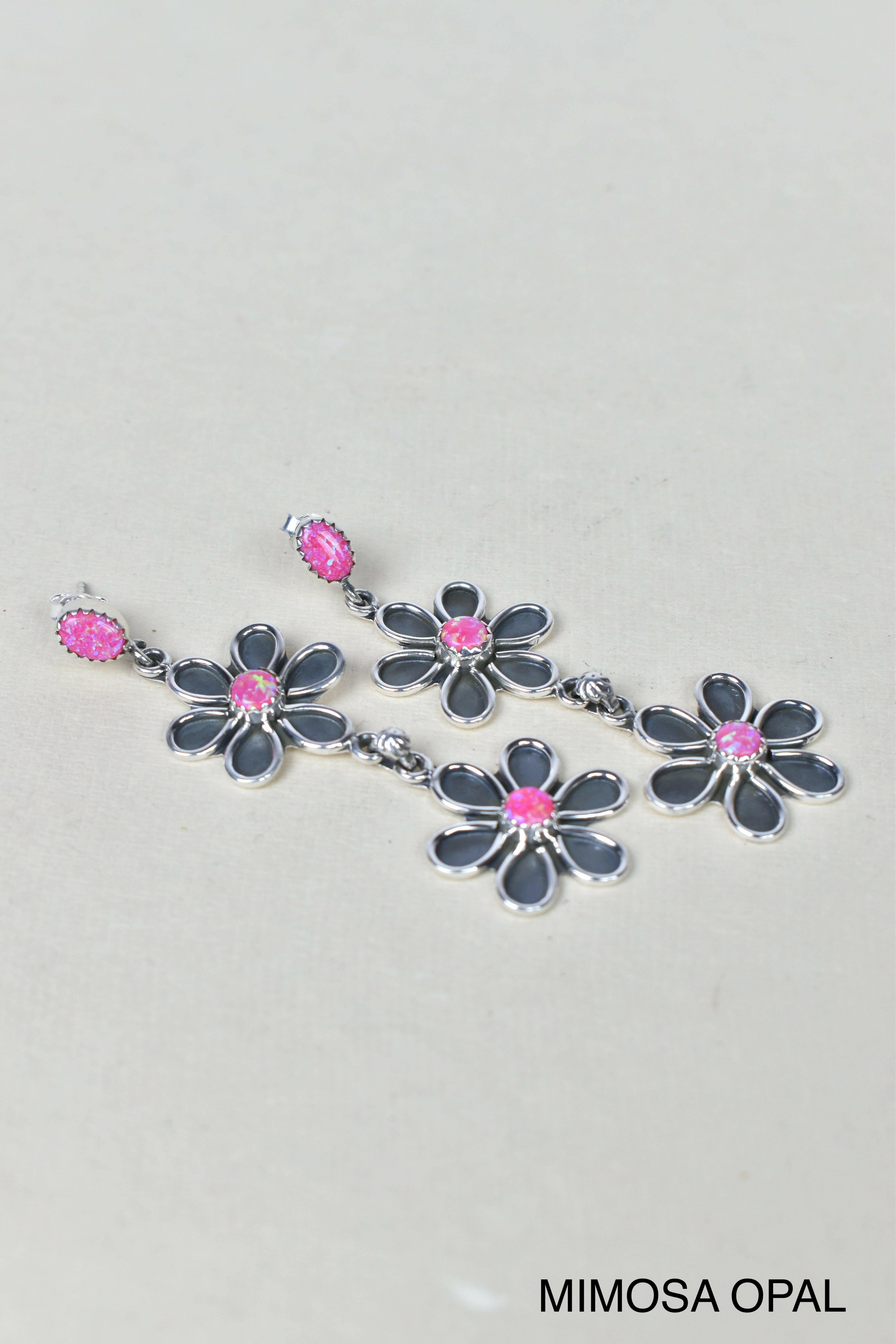 Double Daisy Dangle Earrings-Drop Earrings-Krush Kandy, Women's Online Fashion Boutique Located in Phoenix, Arizona (Scottsdale Area)