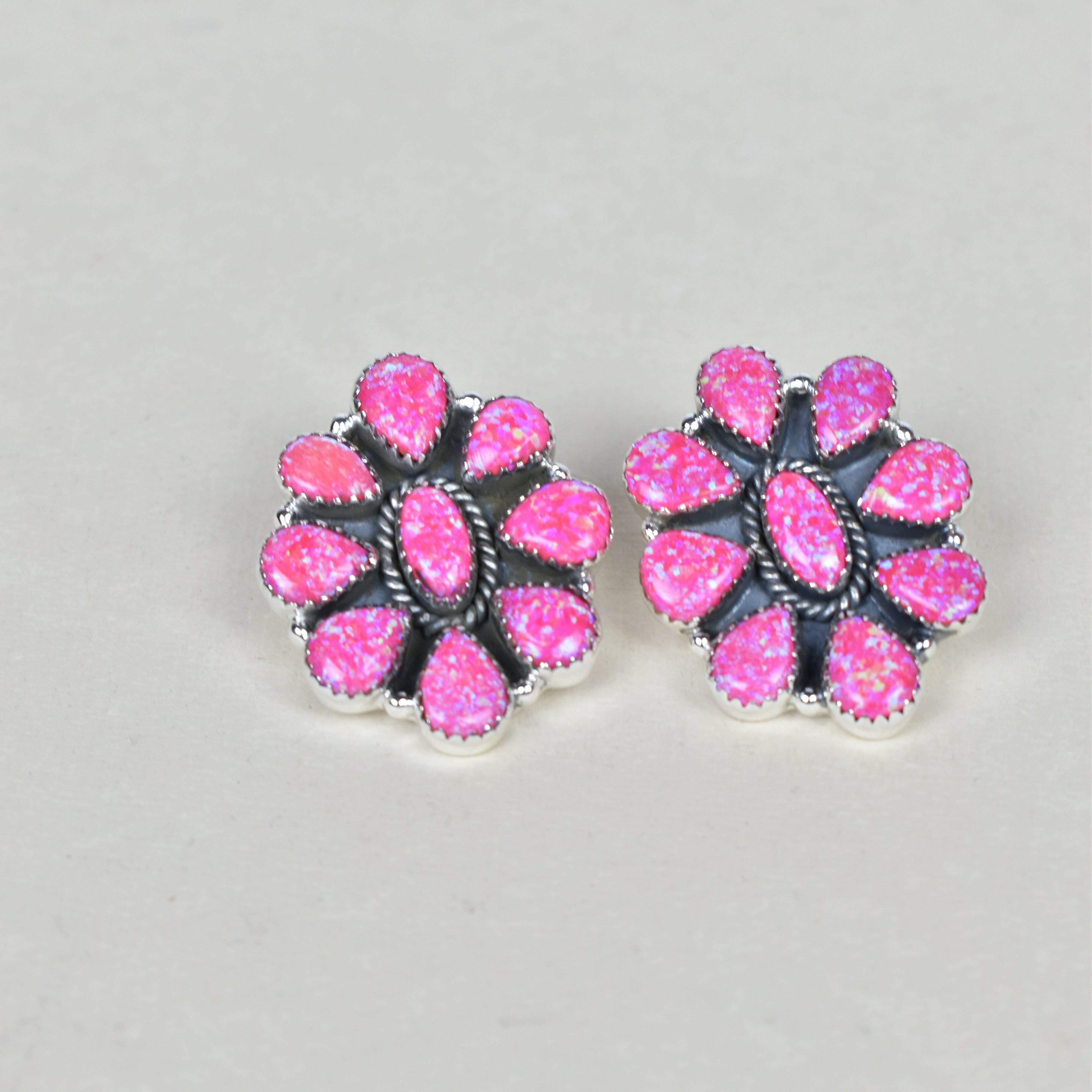 Stone Blossom Sterling Silver Earrings-Stud Earrings-Krush Kandy, Women's Online Fashion Boutique Located in Phoenix, Arizona (Scottsdale Area)