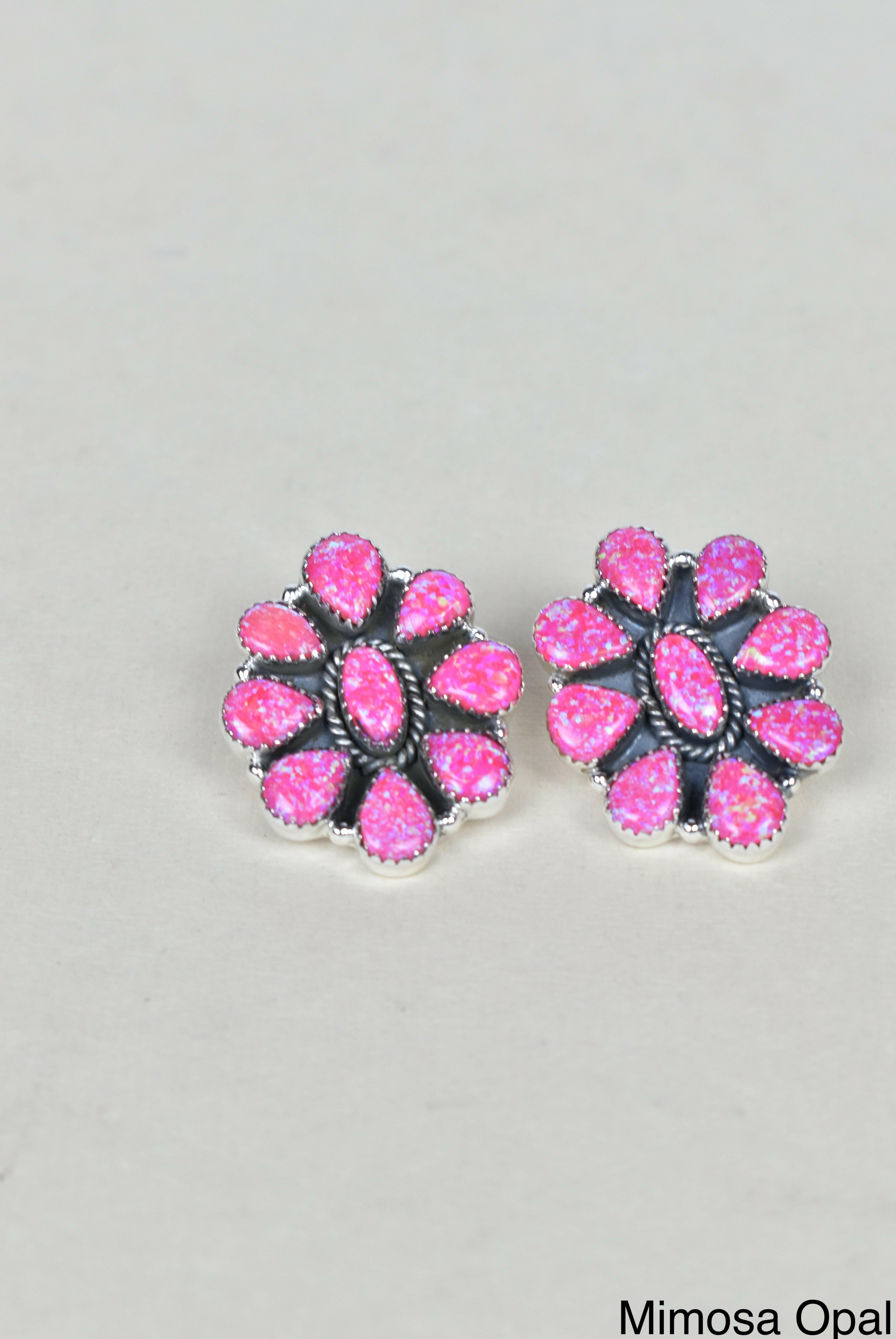 Stone Blossom Sterling Silver Earrings-Stud Earrings-Krush Kandy, Women's Online Fashion Boutique Located in Phoenix, Arizona (Scottsdale Area)