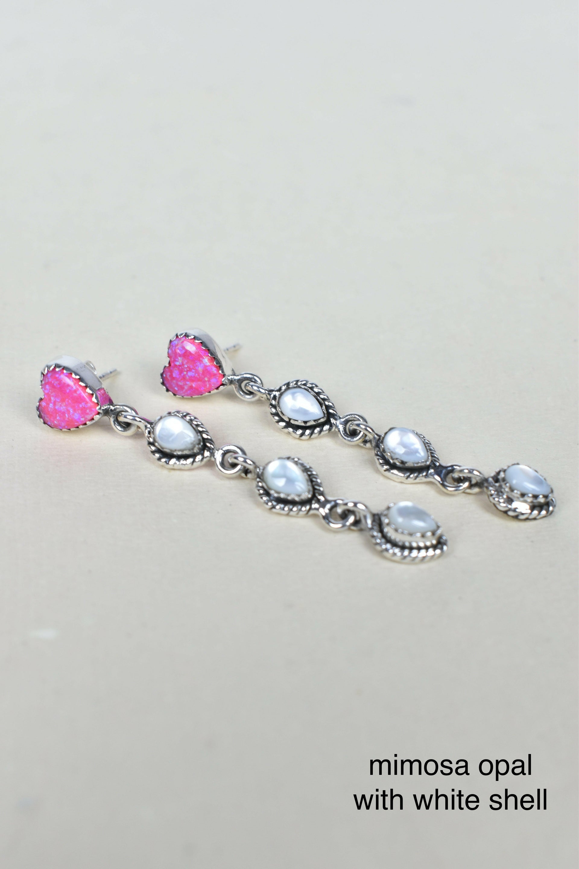 Heart And Stone Dangle Earrings-Drop Earrings-Krush Kandy, Women's Online Fashion Boutique Located in Phoenix, Arizona (Scottsdale Area)