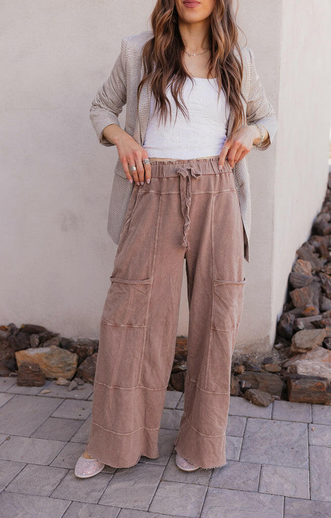 Seaside Breeze Mineral Wash Wide Leg Cropped Pants-Bottoms-Krush Kandy, Women's Online Fashion Boutique Located in Phoenix, Arizona (Scottsdale Area)