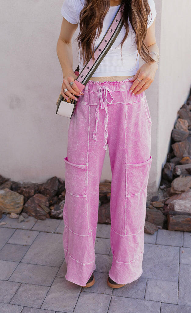 Seaside Breeze Mineral Wash Wide Leg Cropped Pants-Bottoms-Krush Kandy, Women's Online Fashion Boutique Located in Phoenix, Arizona (Scottsdale Area)