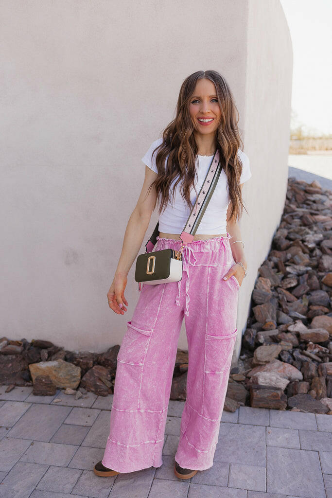 Seaside Breeze Mineral Wash Wide Leg Cropped Pants-Bottoms-Krush Kandy, Women's Online Fashion Boutique Located in Phoenix, Arizona (Scottsdale Area)