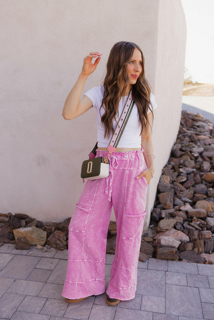 Seaside Breeze Mineral Wash Wide Leg Cropped Pants-Bottoms-Krush Kandy, Women's Online Fashion Boutique Located in Phoenix, Arizona (Scottsdale Area)