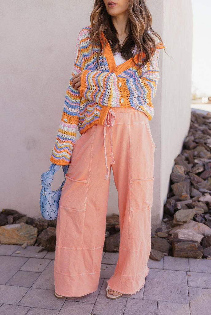 Seaside Breeze Mineral Wash Wide Leg Cropped Pants-Bottoms-Krush Kandy, Women's Online Fashion Boutique Located in Phoenix, Arizona (Scottsdale Area)