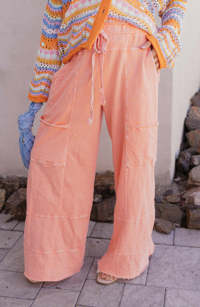 Seaside Breeze Mineral Wash Wide Leg Cropped Pants-Bottoms-Krush Kandy, Women's Online Fashion Boutique Located in Phoenix, Arizona (Scottsdale Area)