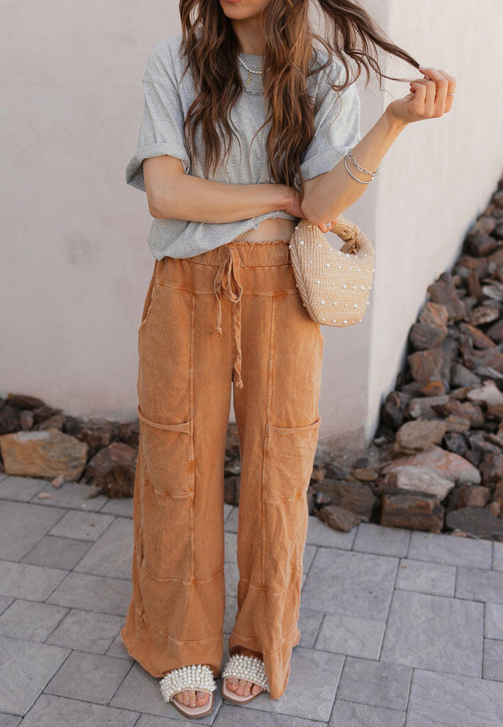 Seaside Breeze Mineral Wash Wide Leg Cropped Pants-Bottoms-Krush Kandy, Women's Online Fashion Boutique Located in Phoenix, Arizona (Scottsdale Area)