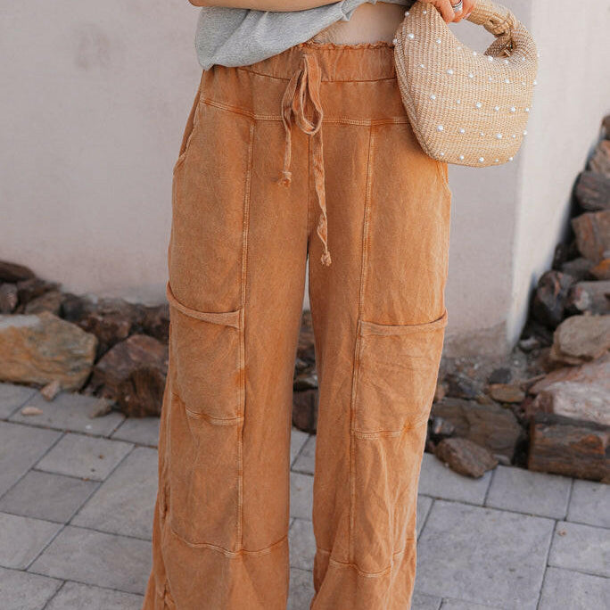 Seaside Breeze Mineral Wash Wide Leg Cropped Pants-Bottoms-Krush Kandy, Women's Online Fashion Boutique Located in Phoenix, Arizona (Scottsdale Area)