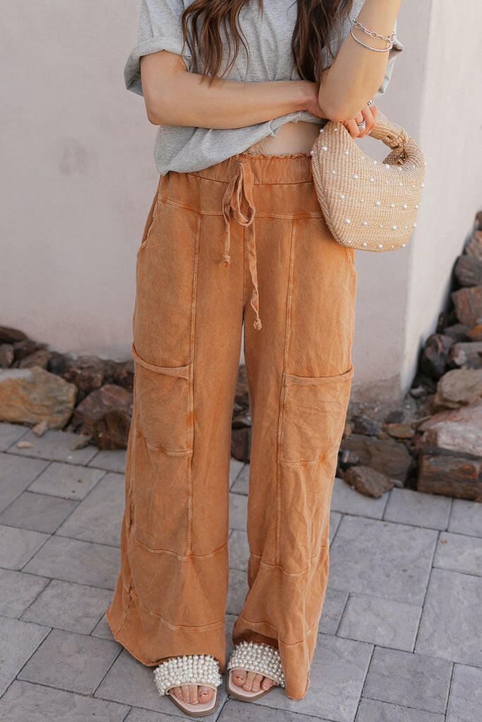 Seaside Breeze Mineral Wash Wide Leg Cropped Pants-Bottoms-Krush Kandy, Women's Online Fashion Boutique Located in Phoenix, Arizona (Scottsdale Area)