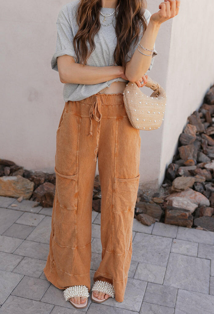 Seaside Breeze Mineral Wash Wide Leg Cropped Pants-Bottoms-Krush Kandy, Women's Online Fashion Boutique Located in Phoenix, Arizona (Scottsdale Area)