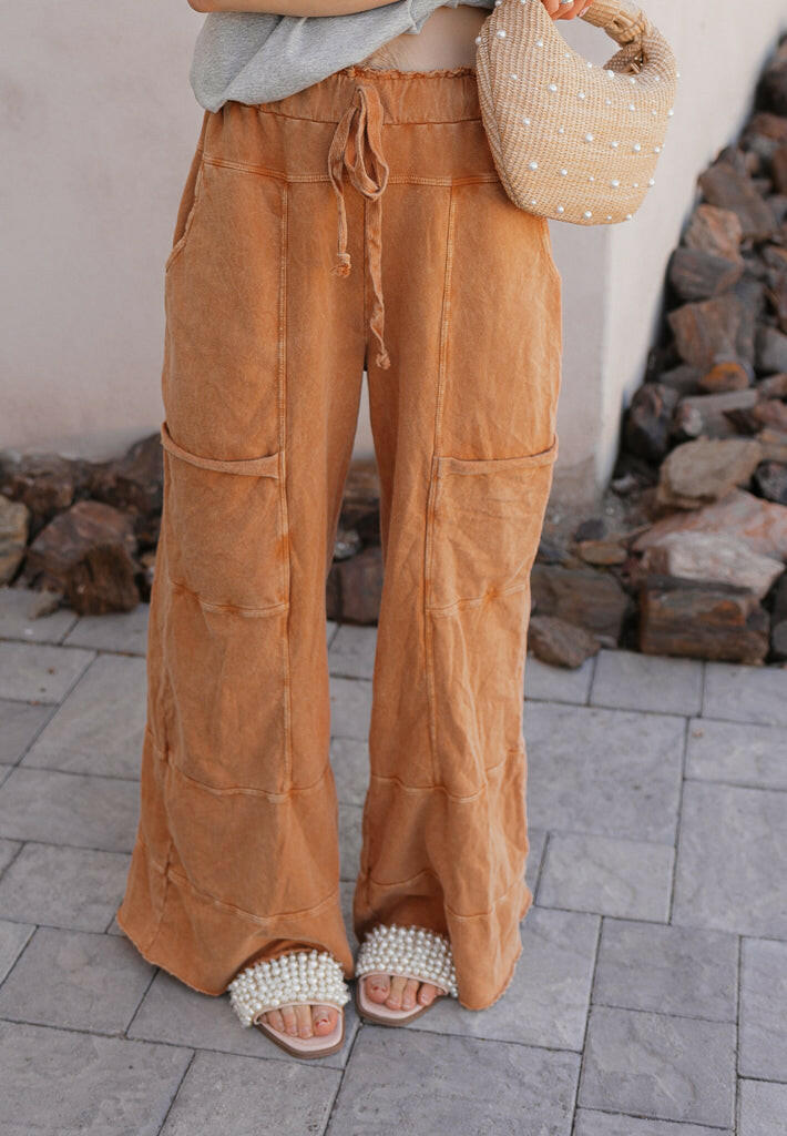 Seaside Breeze Mineral Wash Wide Leg Cropped Pants-Bottoms-Krush Kandy, Women's Online Fashion Boutique Located in Phoenix, Arizona (Scottsdale Area)