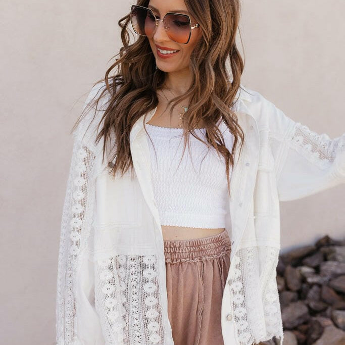 Shirred Square Neck Crop Top-Tanks-Krush Kandy, Women's Online Fashion Boutique Located in Phoenix, Arizona (Scottsdale Area)