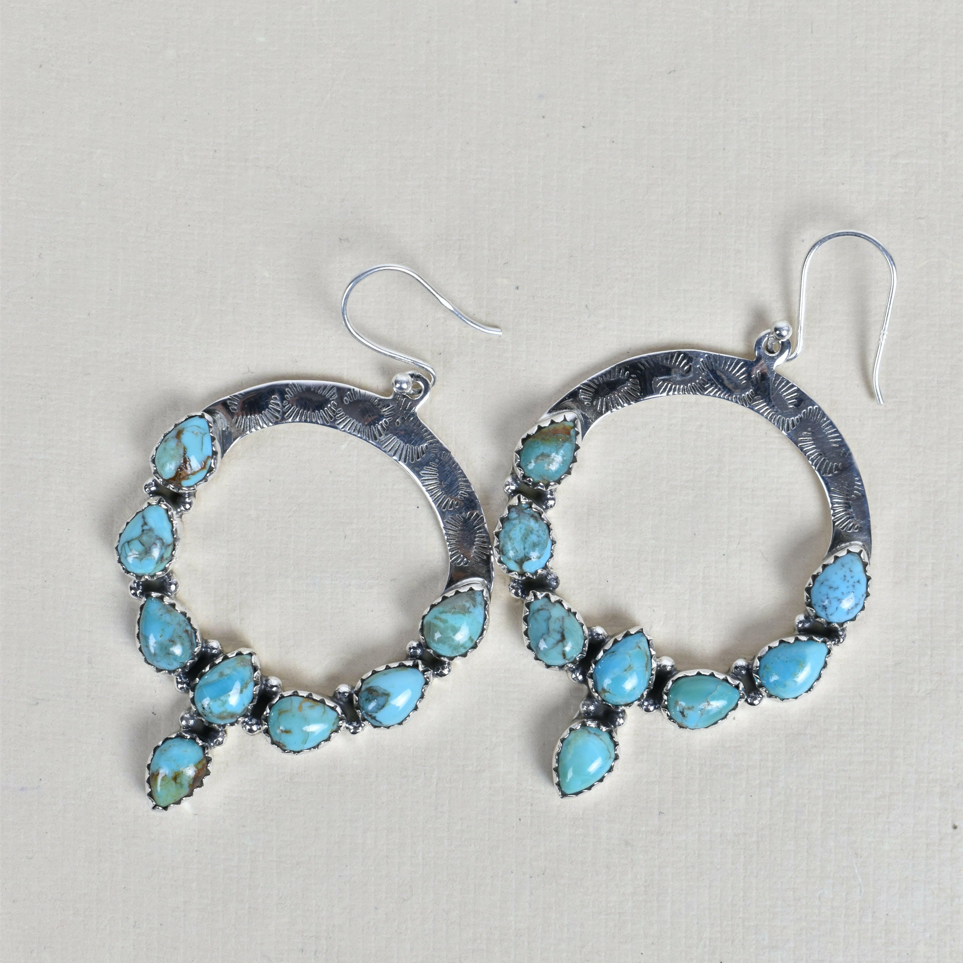 Hammered Hoop & Gemmed Loop Earring-Hoop Earrings-Krush Kandy, Women's Online Fashion Boutique Located in Phoenix, Arizona (Scottsdale Area)