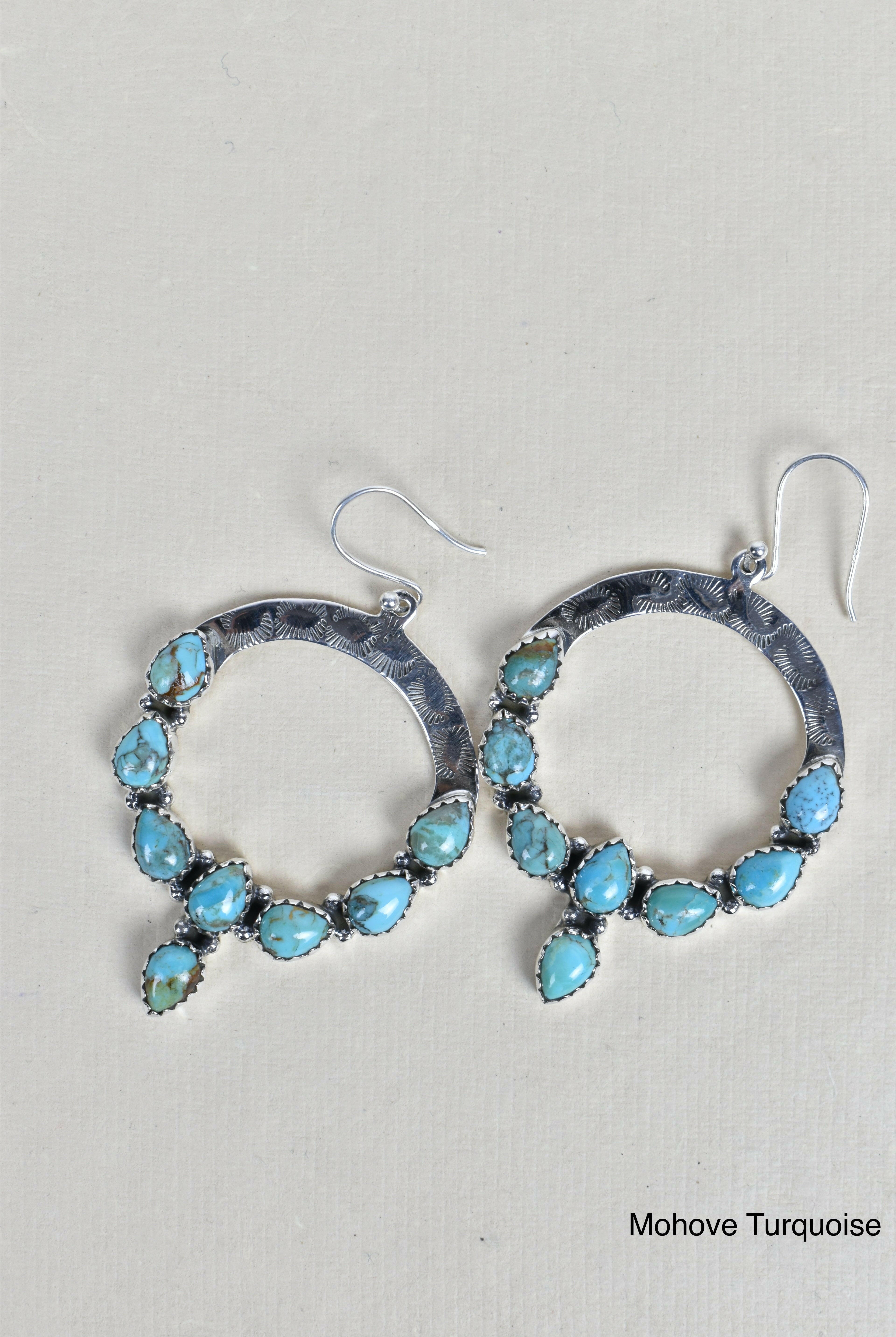 Hammered Hoop & Gemmed Loop Earring-Hoop Earrings-Krush Kandy, Women's Online Fashion Boutique Located in Phoenix, Arizona (Scottsdale Area)