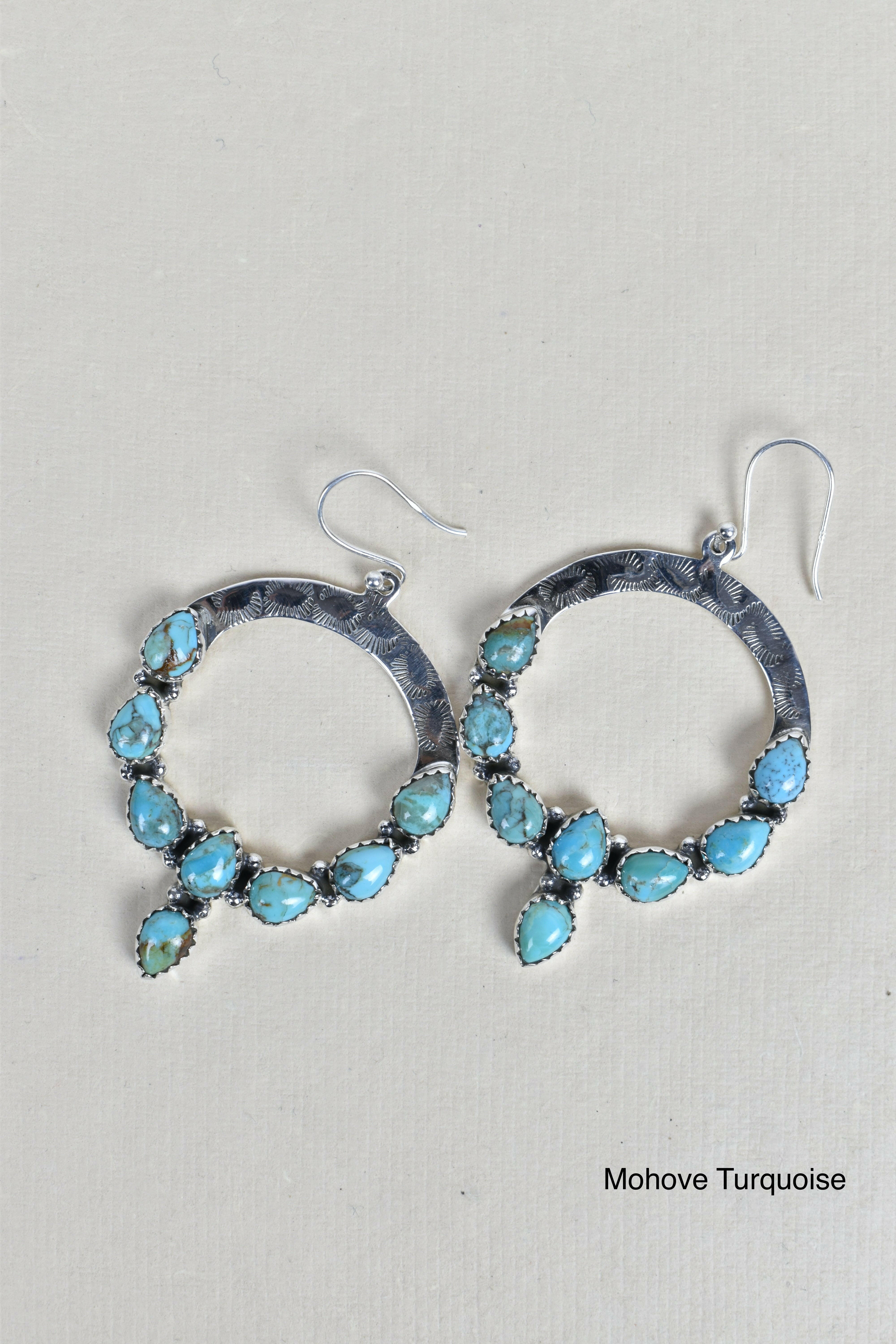 Hammered Hoop & Gemmed Loop Earring-Hoop Earrings-Krush Kandy, Women's Online Fashion Boutique Located in Phoenix, Arizona (Scottsdale Area)