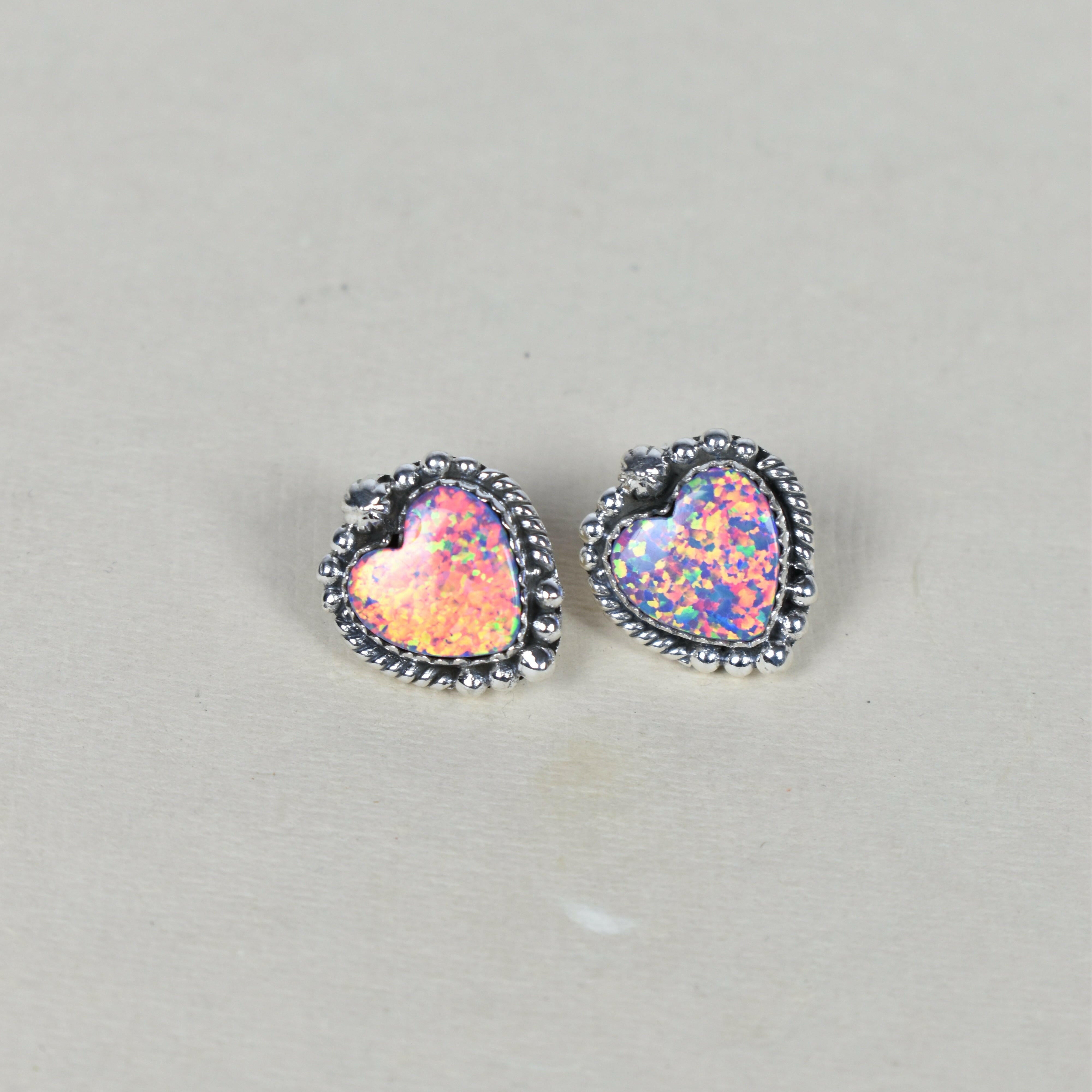 Heart Stone Earrings-Stud Earrings-Krush Kandy, Women's Online Fashion Boutique Located in Phoenix, Arizona (Scottsdale Area)