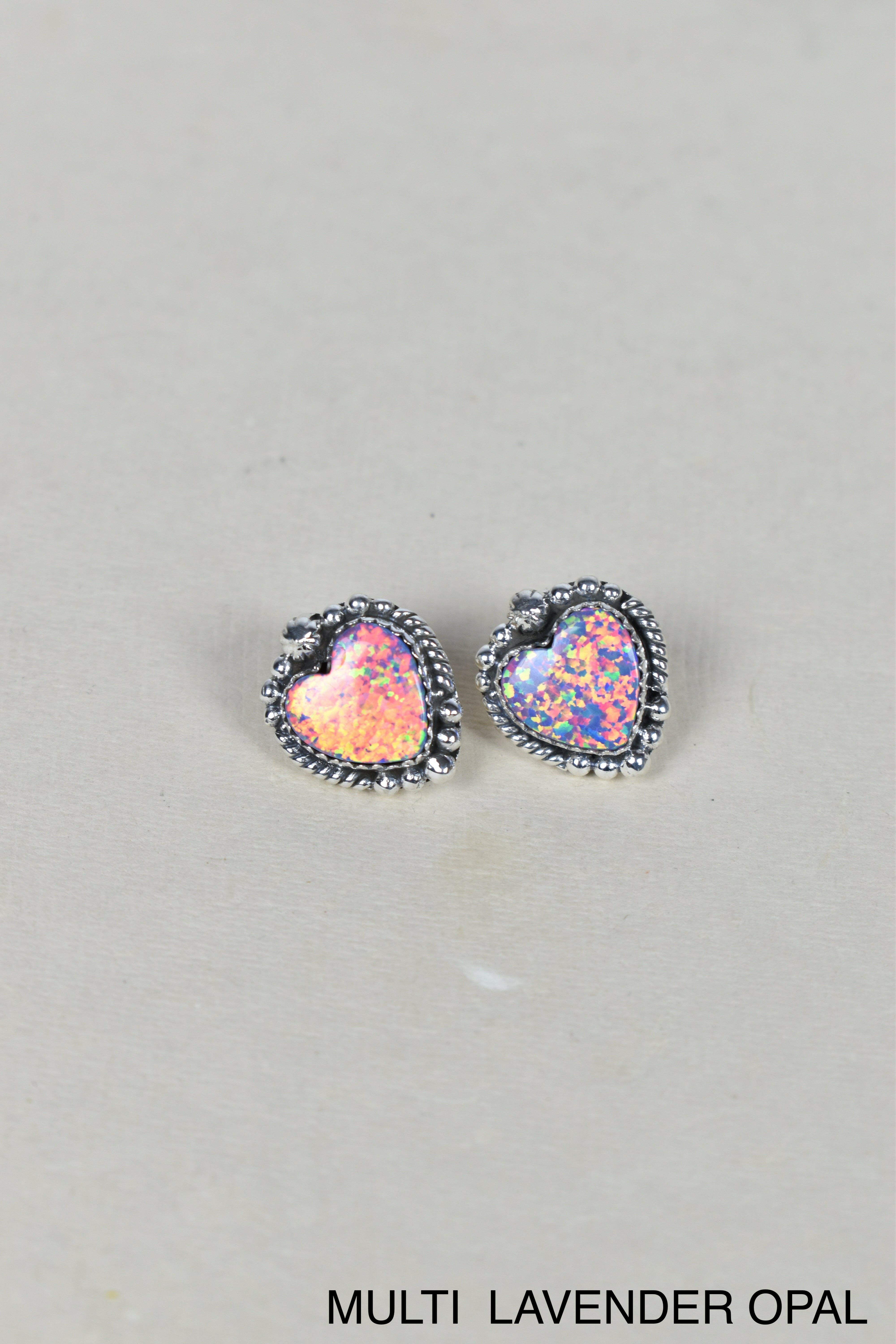 Heart Stone Earrings-Stud Earrings-Krush Kandy, Women's Online Fashion Boutique Located in Phoenix, Arizona (Scottsdale Area)