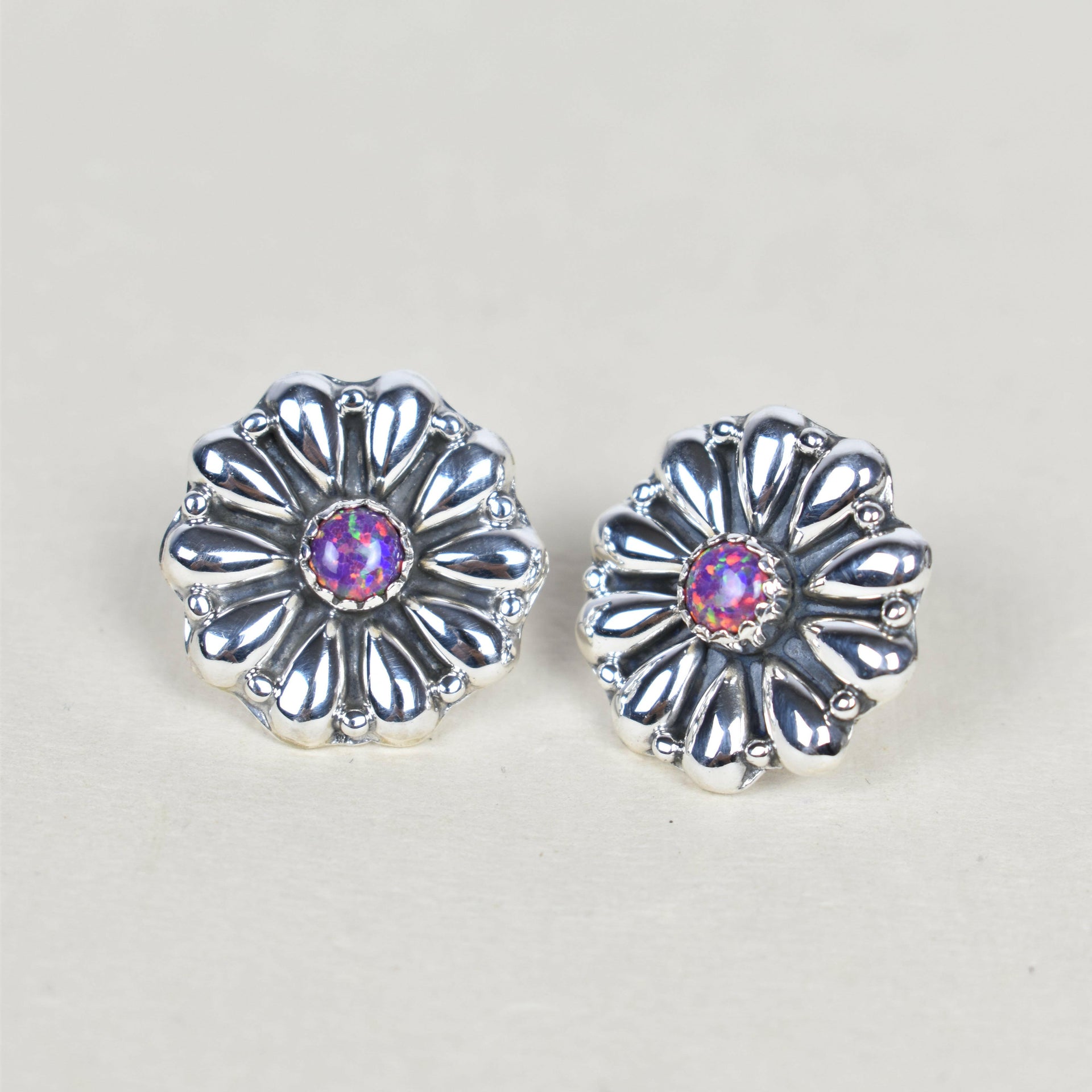 Sterling Silver Daisy Concho Stud Earrings-Stud Earrings-Krush Kandy, Women's Online Fashion Boutique Located in Phoenix, Arizona (Scottsdale Area)