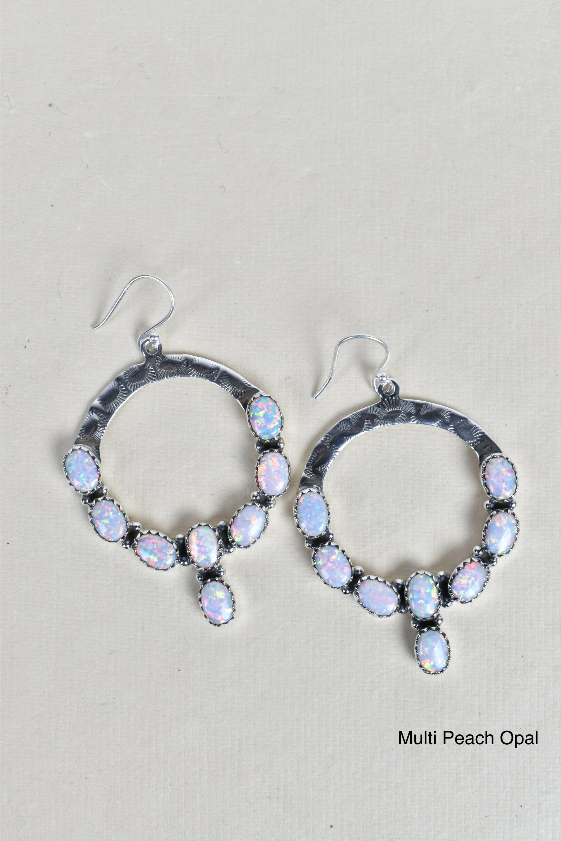 Hammered Hoop & Gemmed Loop Earring-Hoop Earrings-Krush Kandy, Women's Online Fashion Boutique Located in Phoenix, Arizona (Scottsdale Area)