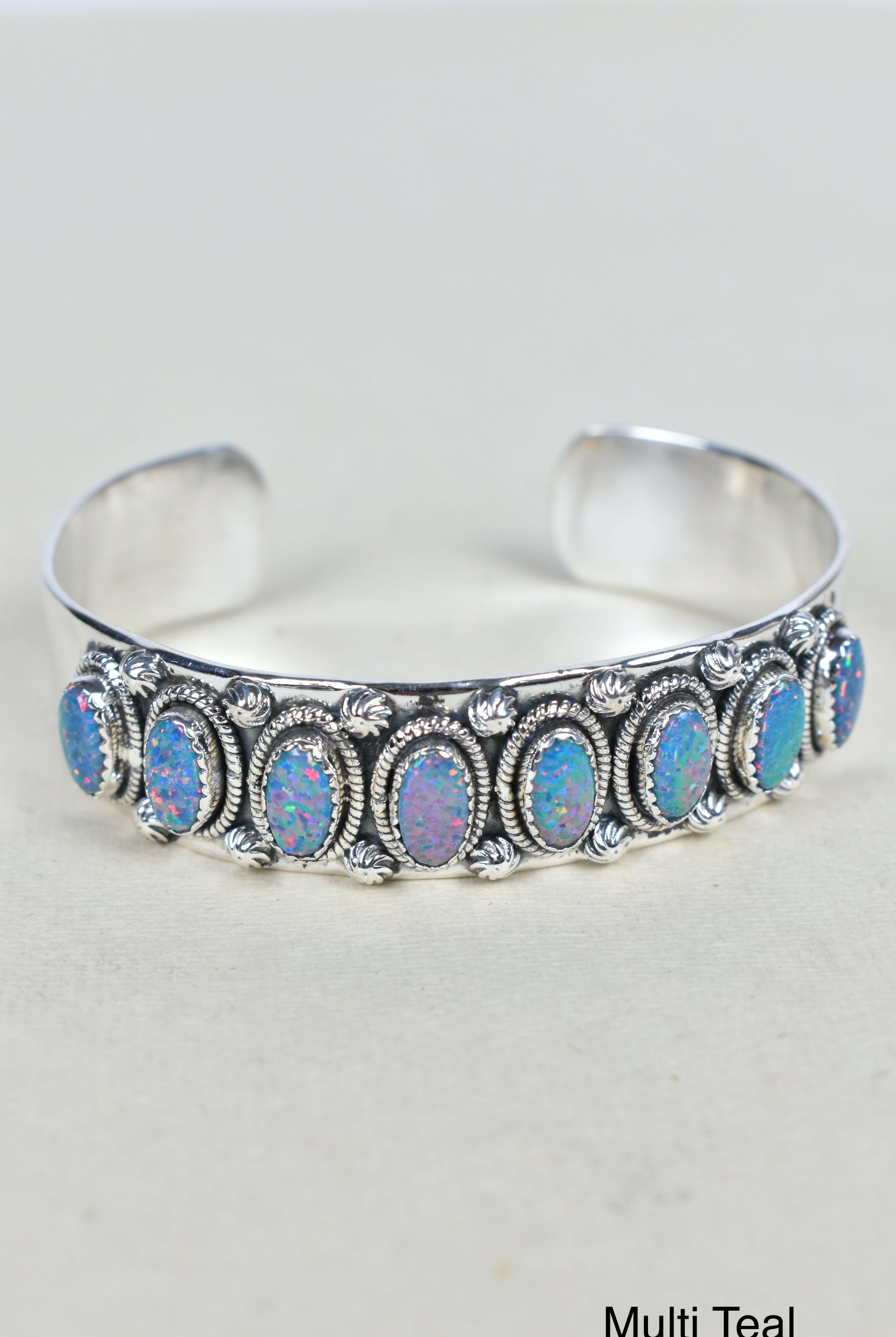 Octet Gem Sterling Silver Cuff-Cuffs-Krush Kandy, Women's Online Fashion Boutique Located in Phoenix, Arizona (Scottsdale Area)