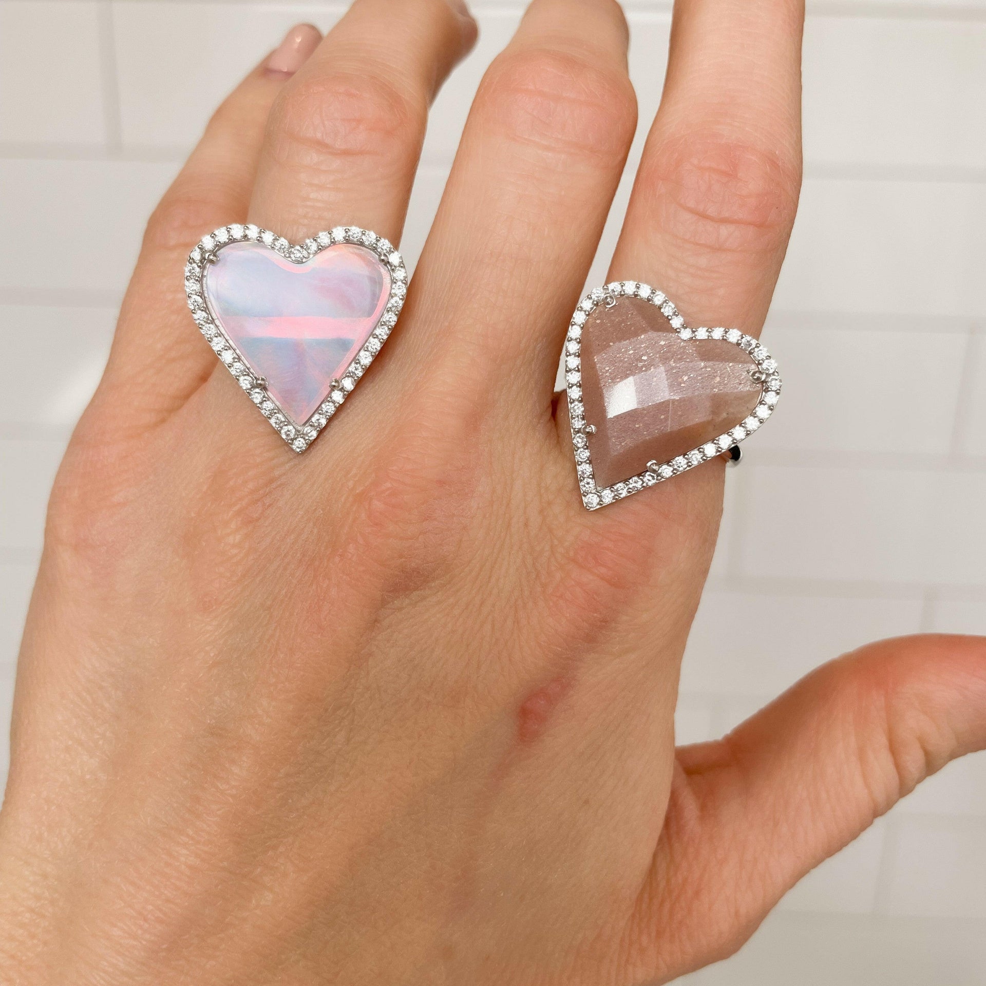 Love You Always CZ Stone Heart Ring-Band Rings-Krush Kandy, Women's Online Fashion Boutique Located in Phoenix, Arizona (Scottsdale Area)