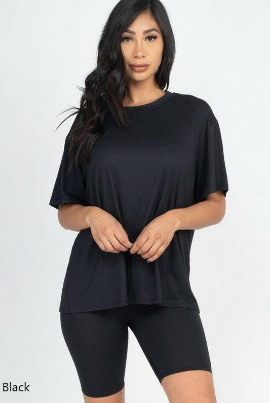 Loose Fit Oversized Bike Short Set| S-2X-2 Piece Outfit Sets-Krush Kandy, Women's Online Fashion Boutique Located in Phoenix, Arizona (Scottsdale Area)