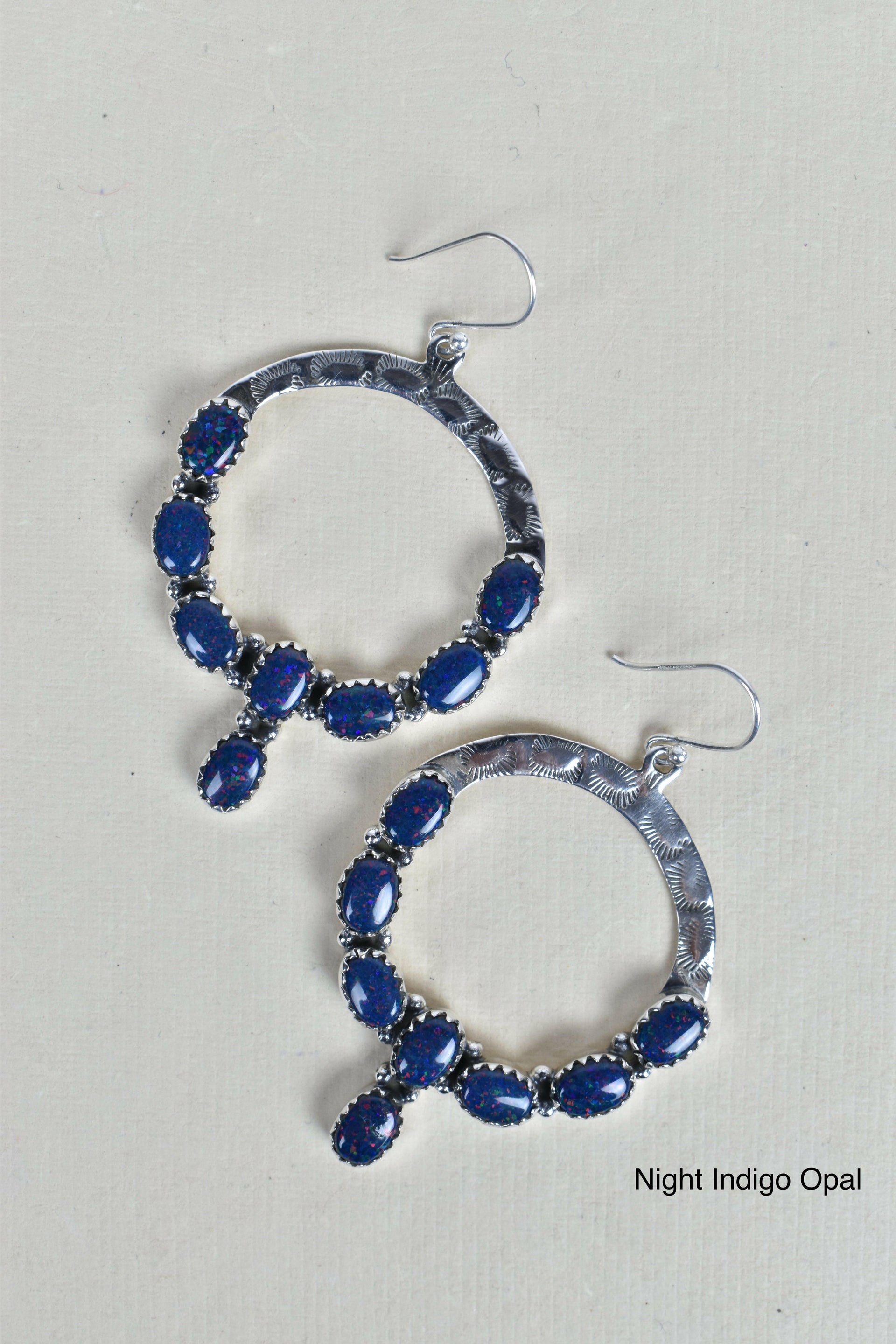 Hammered Hoop & Gemmed Loop Earring-Hoop Earrings-Krush Kandy, Women's Online Fashion Boutique Located in Phoenix, Arizona (Scottsdale Area)