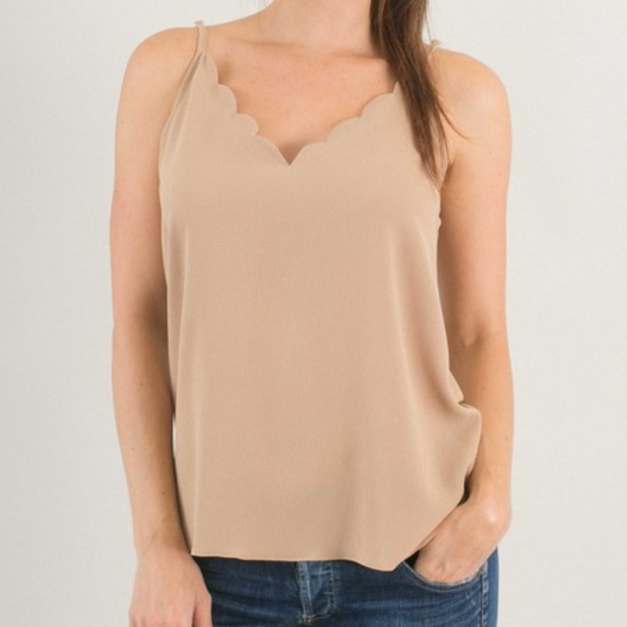 It's A Great Day Scalloped Tank | S-3X, 7 Colors-Tanks-Krush Kandy, Women's Online Fashion Boutique Located in Phoenix, Arizona (Scottsdale Area)