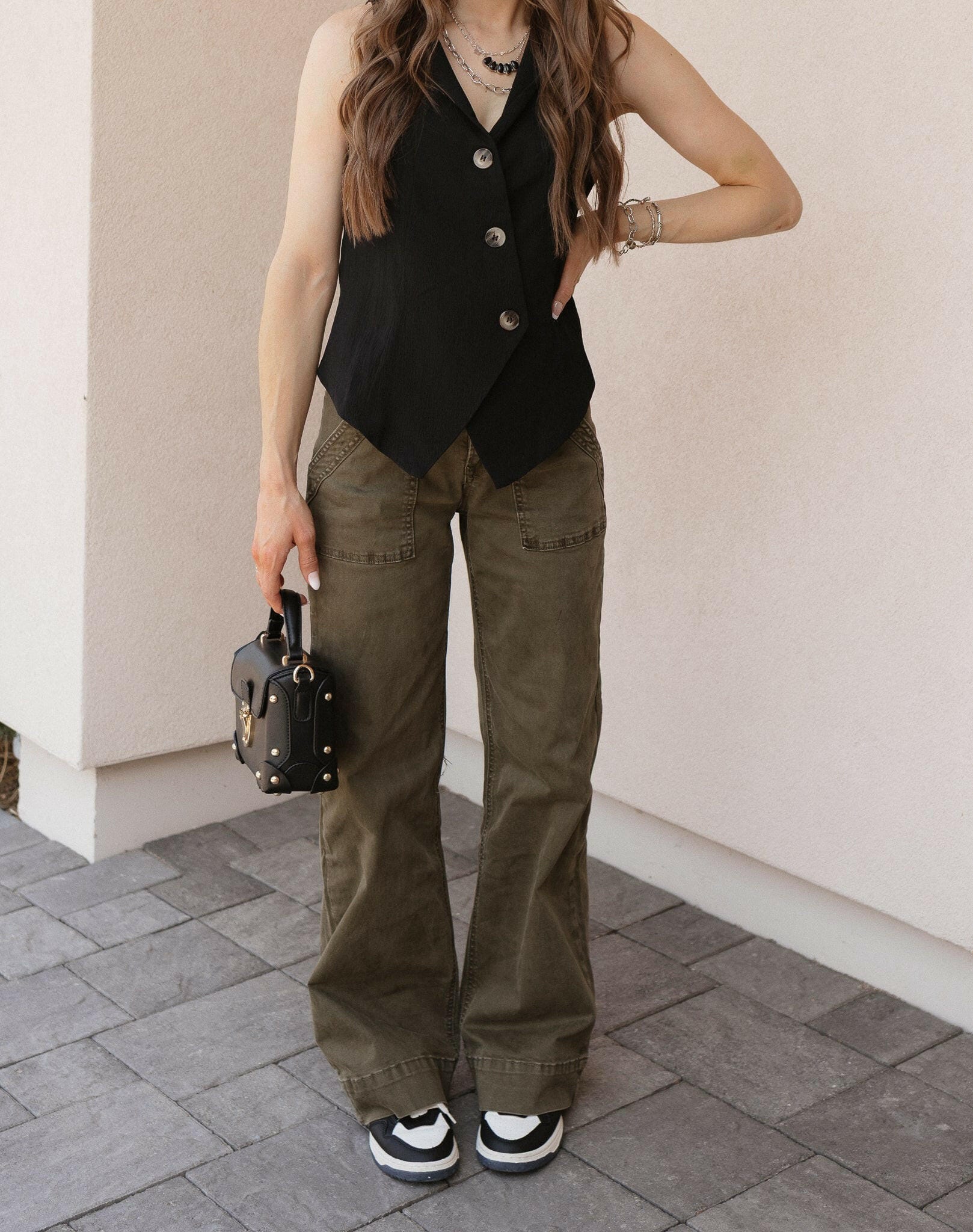 MICA Double Button Wide Leg Denim Jeans-Jeans-Krush Kandy, Women's Online Fashion Boutique Located in Phoenix, Arizona (Scottsdale Area)