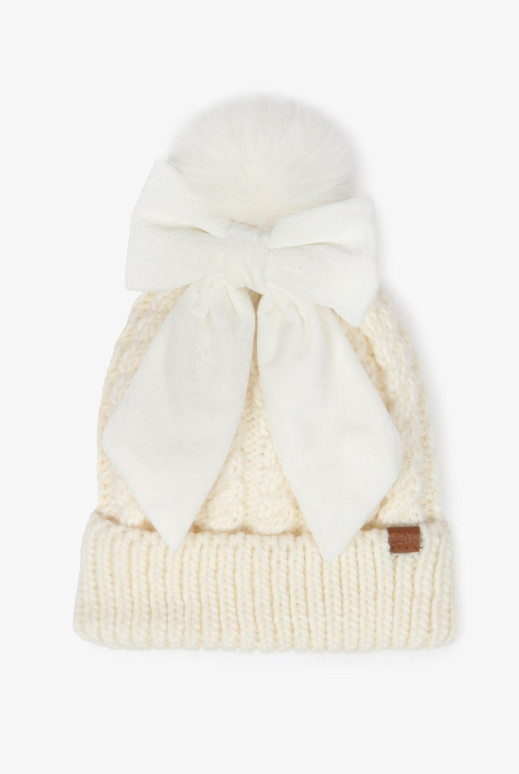 Snowbelle Convertible Bow Beanie-Hats-Krush Kandy, Women's Online Fashion Boutique Located in Phoenix, Arizona (Scottsdale Area)