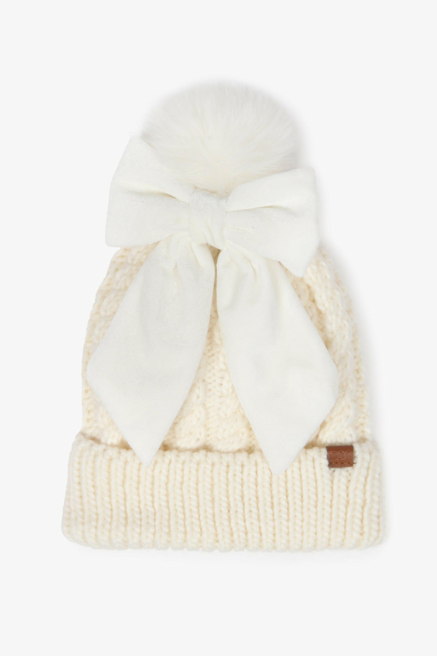 Snowbelle Convertible Bow Beanie-Hats-Krush Kandy, Women's Online Fashion Boutique Located in Phoenix, Arizona (Scottsdale Area)