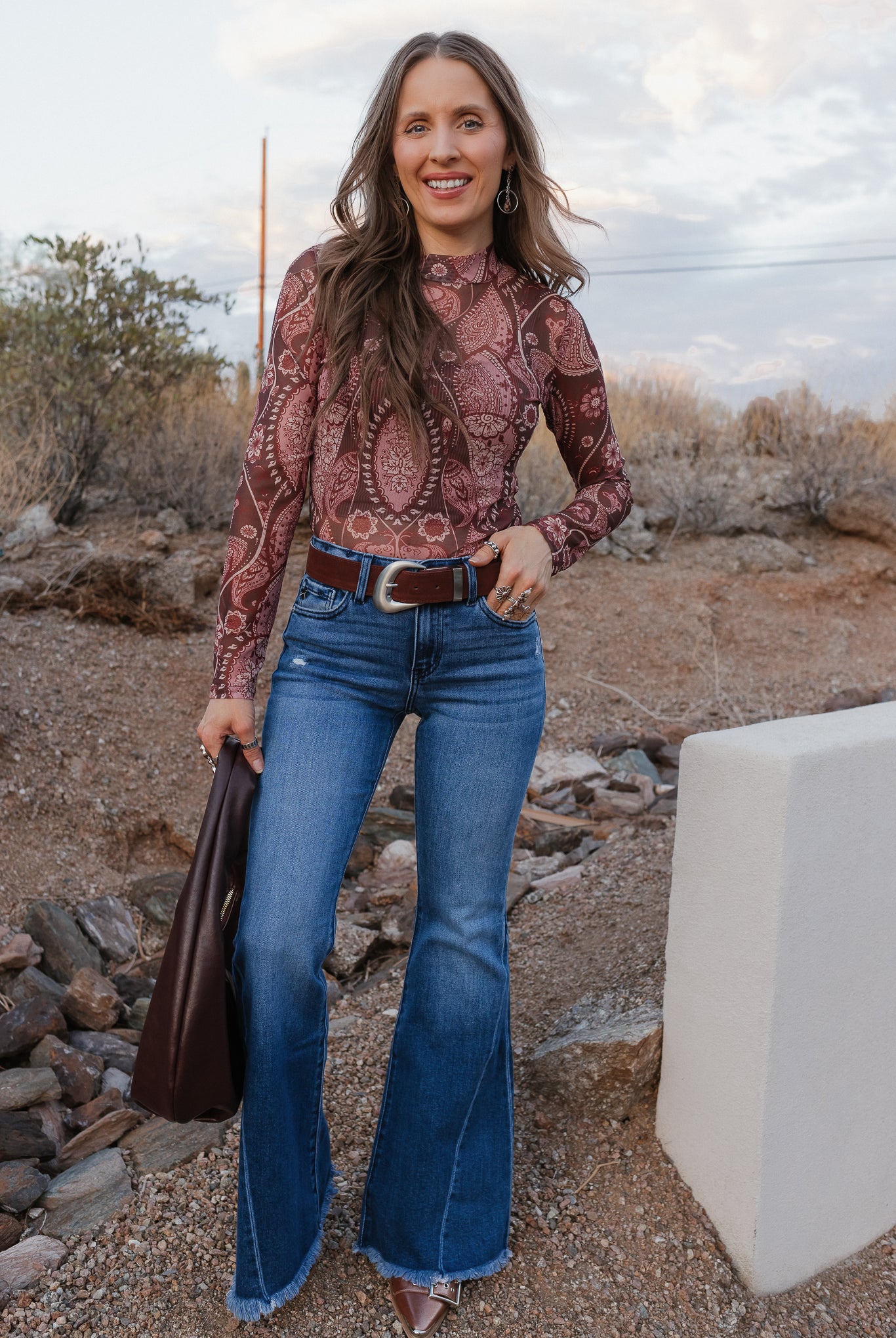 Paisley Print Long Sleeve Top-Tops-Krush Kandy, Women's Online Fashion Boutique Located in Phoenix, Arizona (Scottsdale Area)