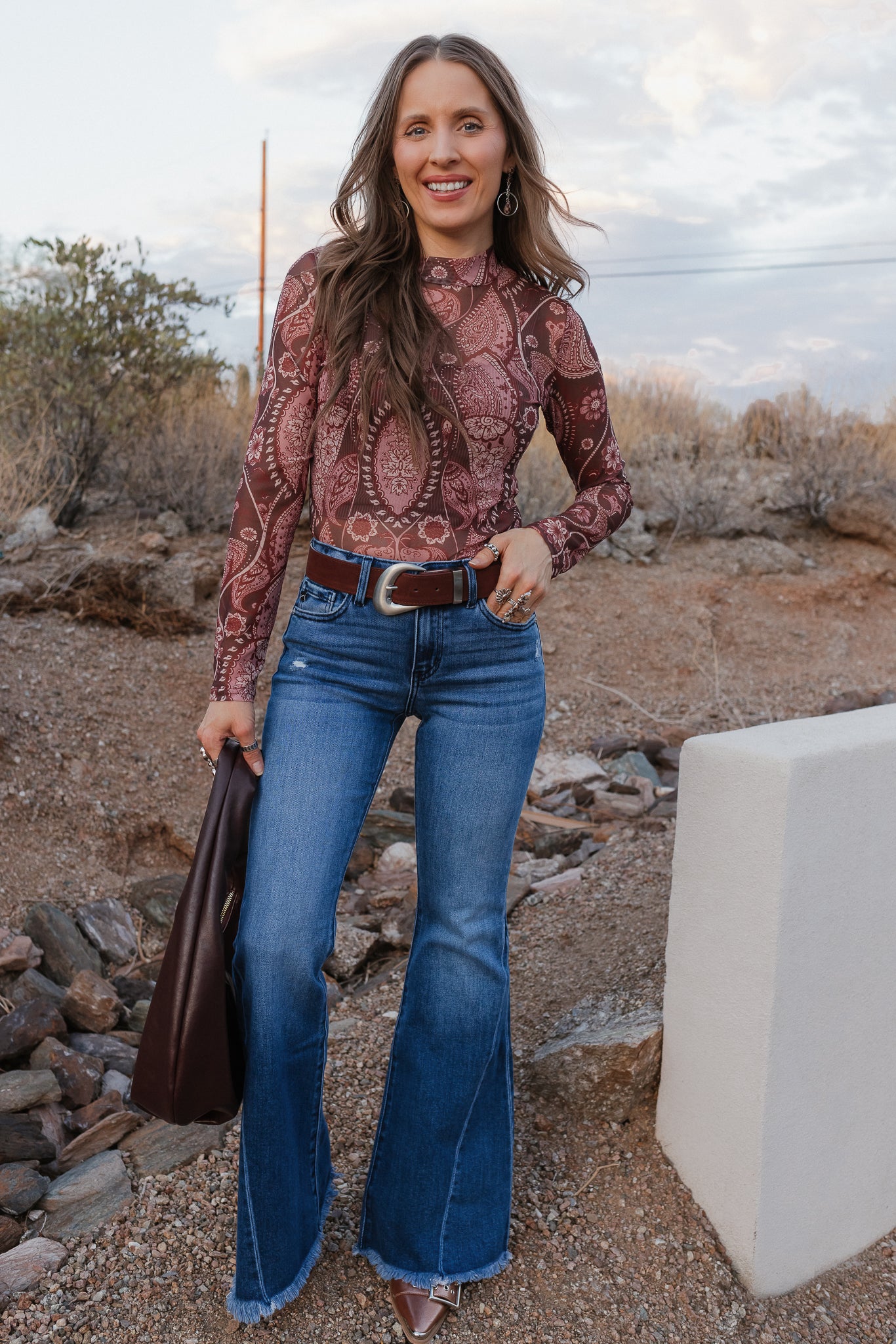 Paisley Print Long Sleeve Top-Tops-Krush Kandy, Women's Online Fashion Boutique Located in Phoenix, Arizona (Scottsdale Area)