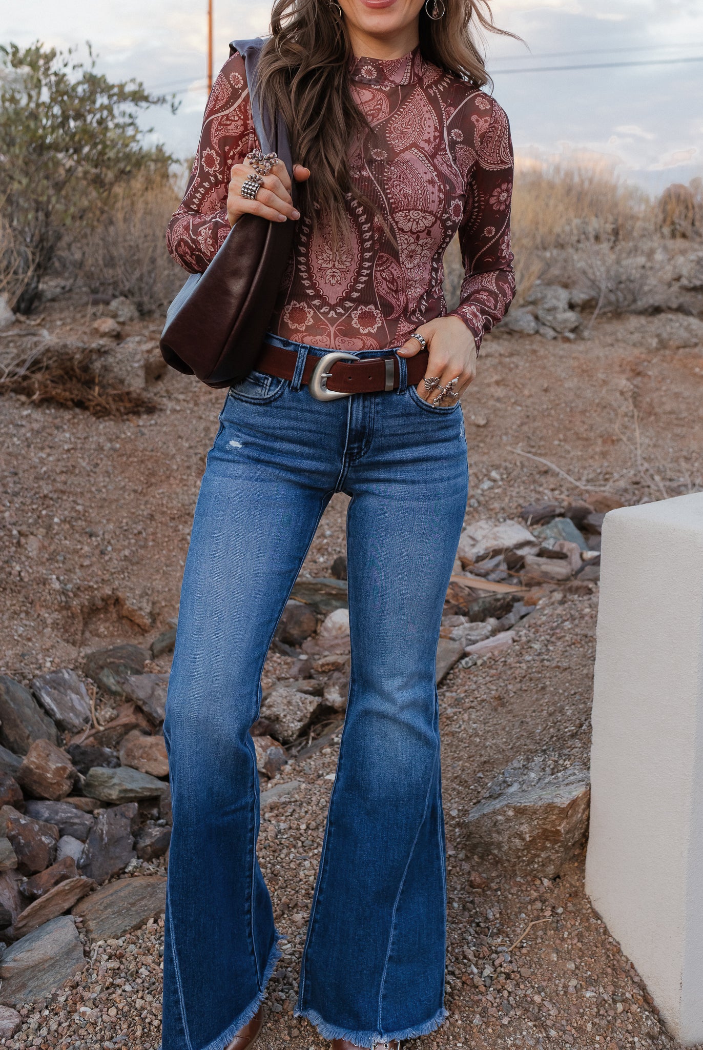 Paisley Print Long Sleeve Top-Tops-Krush Kandy, Women's Online Fashion Boutique Located in Phoenix, Arizona (Scottsdale Area)