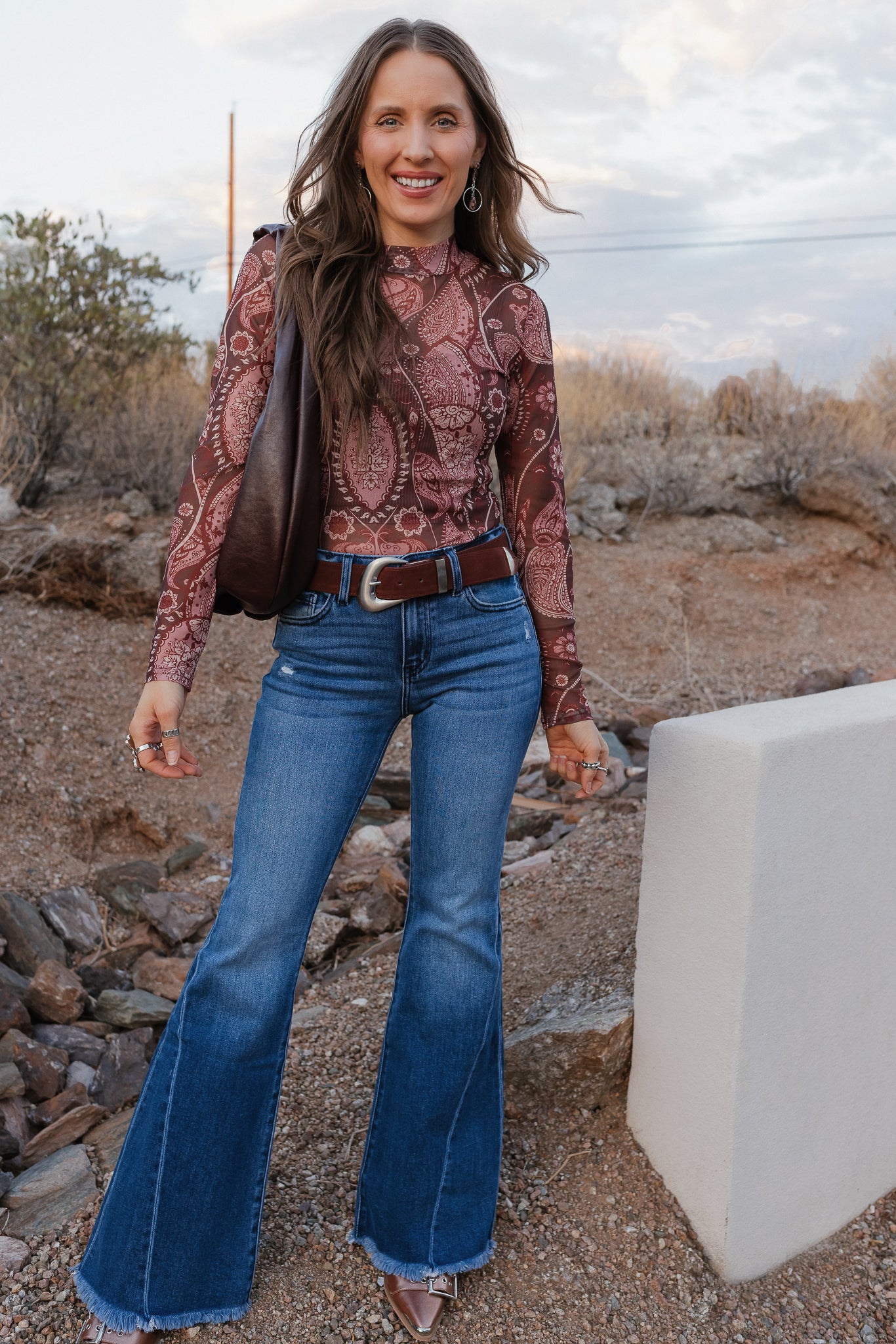 Paisley Print Long Sleeve Top-Tops-Krush Kandy, Women's Online Fashion Boutique Located in Phoenix, Arizona (Scottsdale Area)